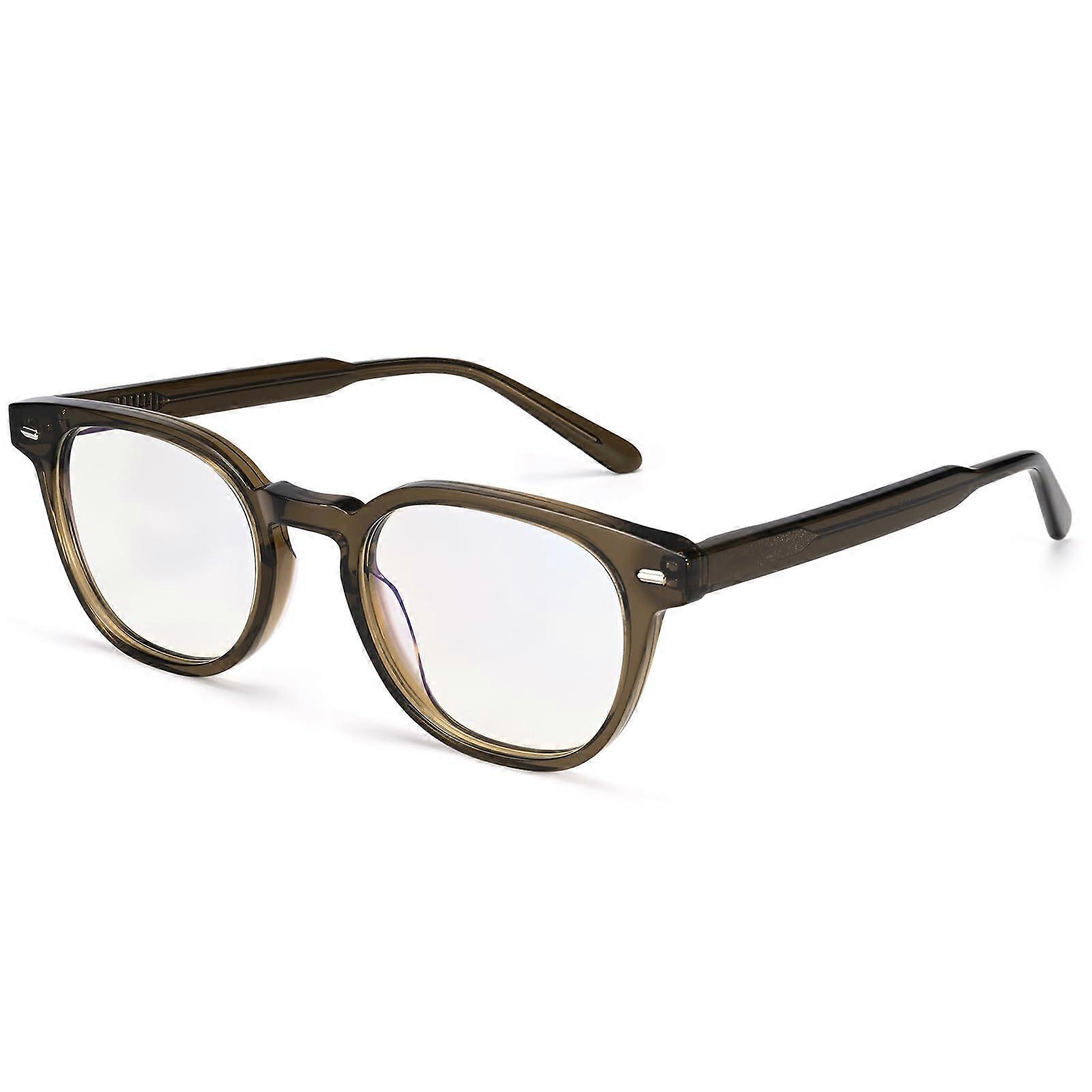 Blue Light Blocking Glasses For Woman Men Thick Square Frame Round NonPrescription, For Computer,Work, TV,Gaming
