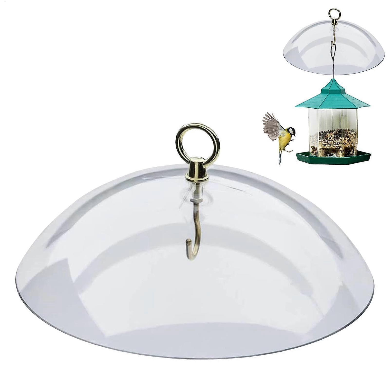 10 Inch Bird Feeder Protective Dome Transparent Mudguard Rain Cover White