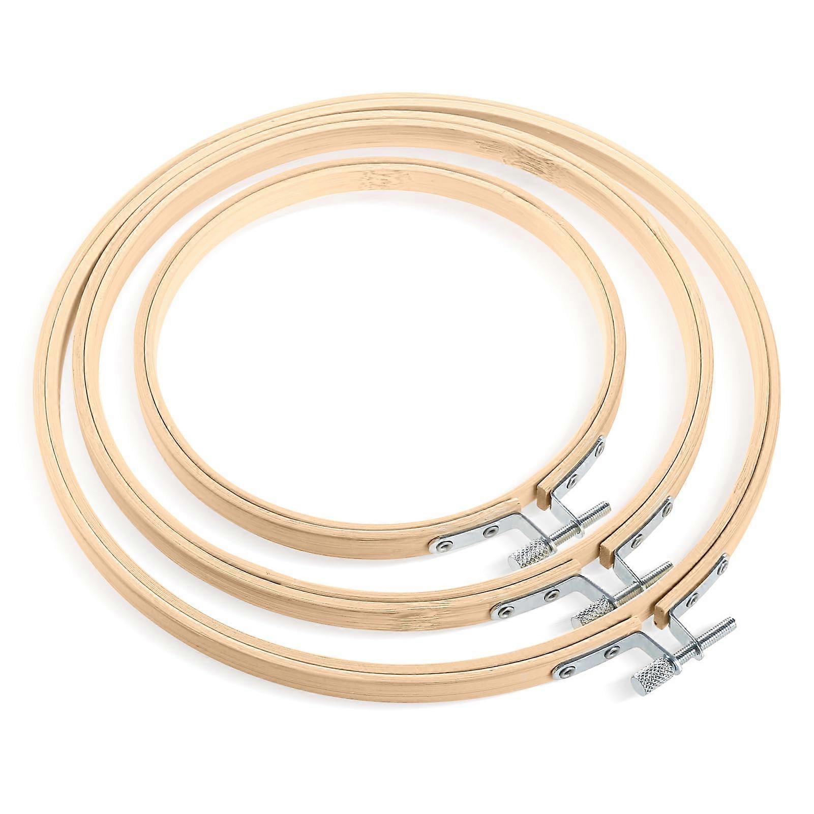 Bamboo Embroidery Hoop, Cross Stitch Frame, Pack of 3, 13/17/20 cm