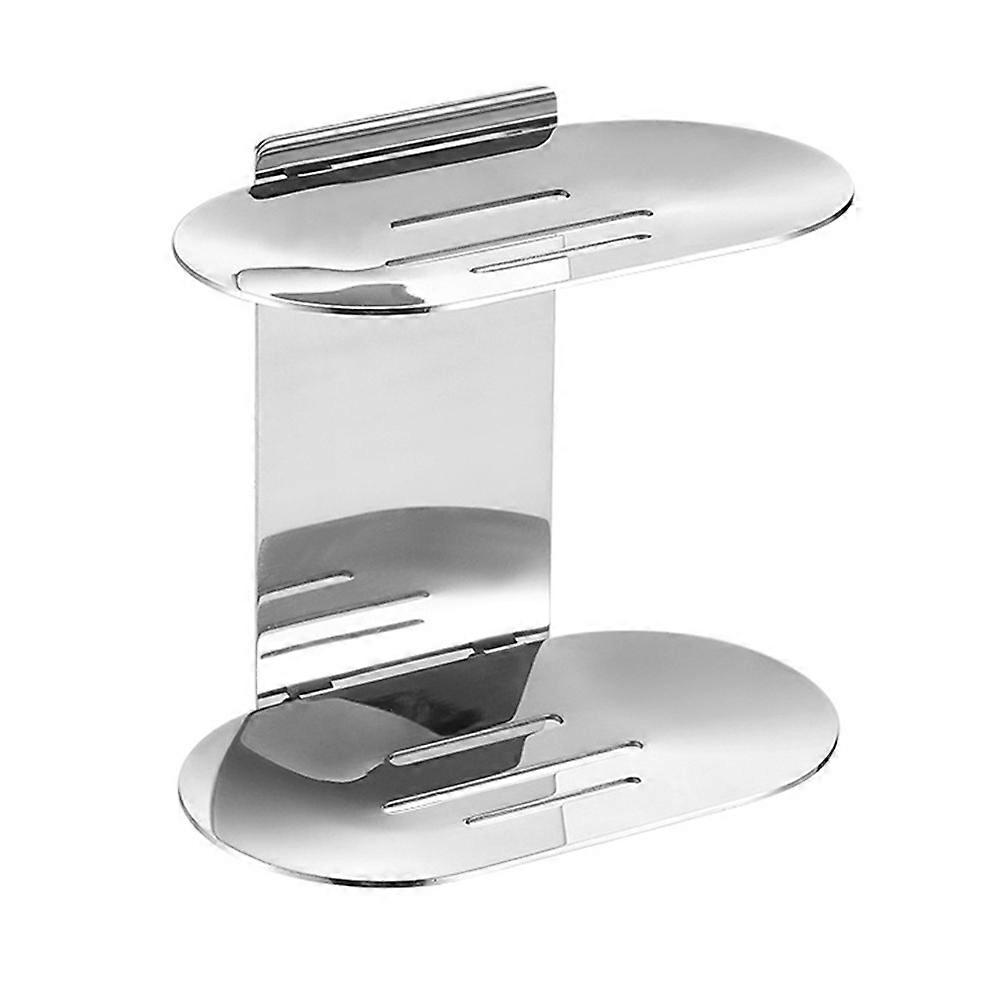 Stainless Steel Double Layer Punch Soap Holder with Drainage, Removable & Washable Soap Storage Rack for Bathroom & Kitchen Use