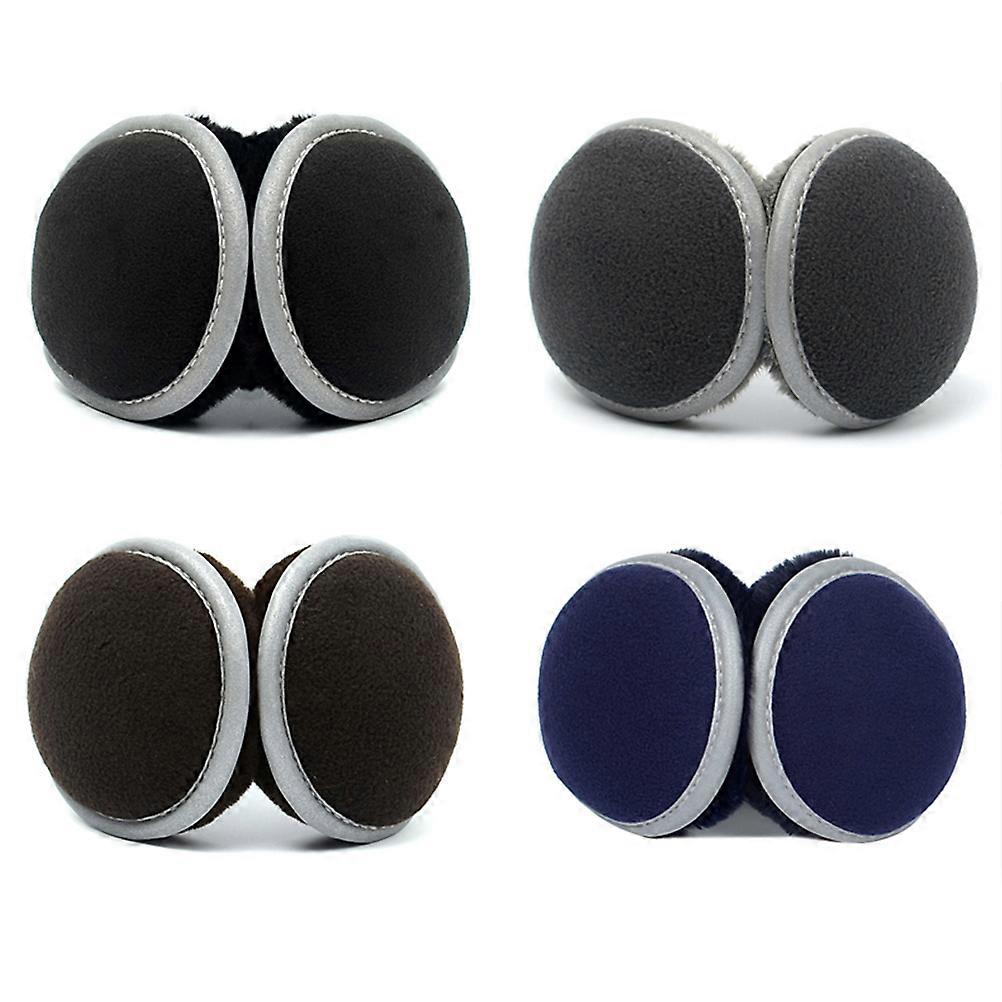Folding Earmuffs Plush Thickened Winter Warmth Retention Ear Protection for Men Women Coffee 12x12x5cm 1Pcs