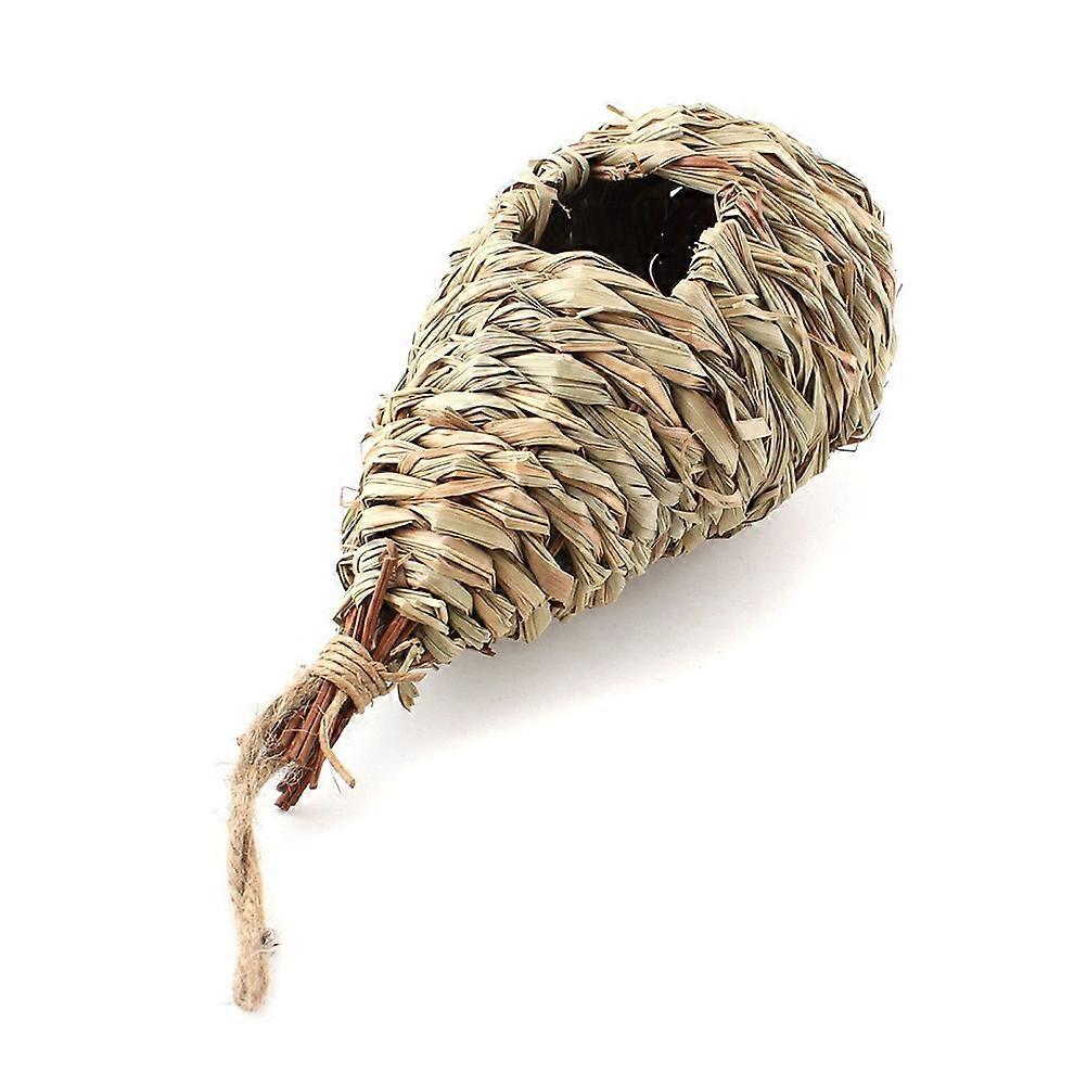 Artificial Bird Nest Woven Hanging Nest Olive Green 10x10x22cm Roosting 3Set