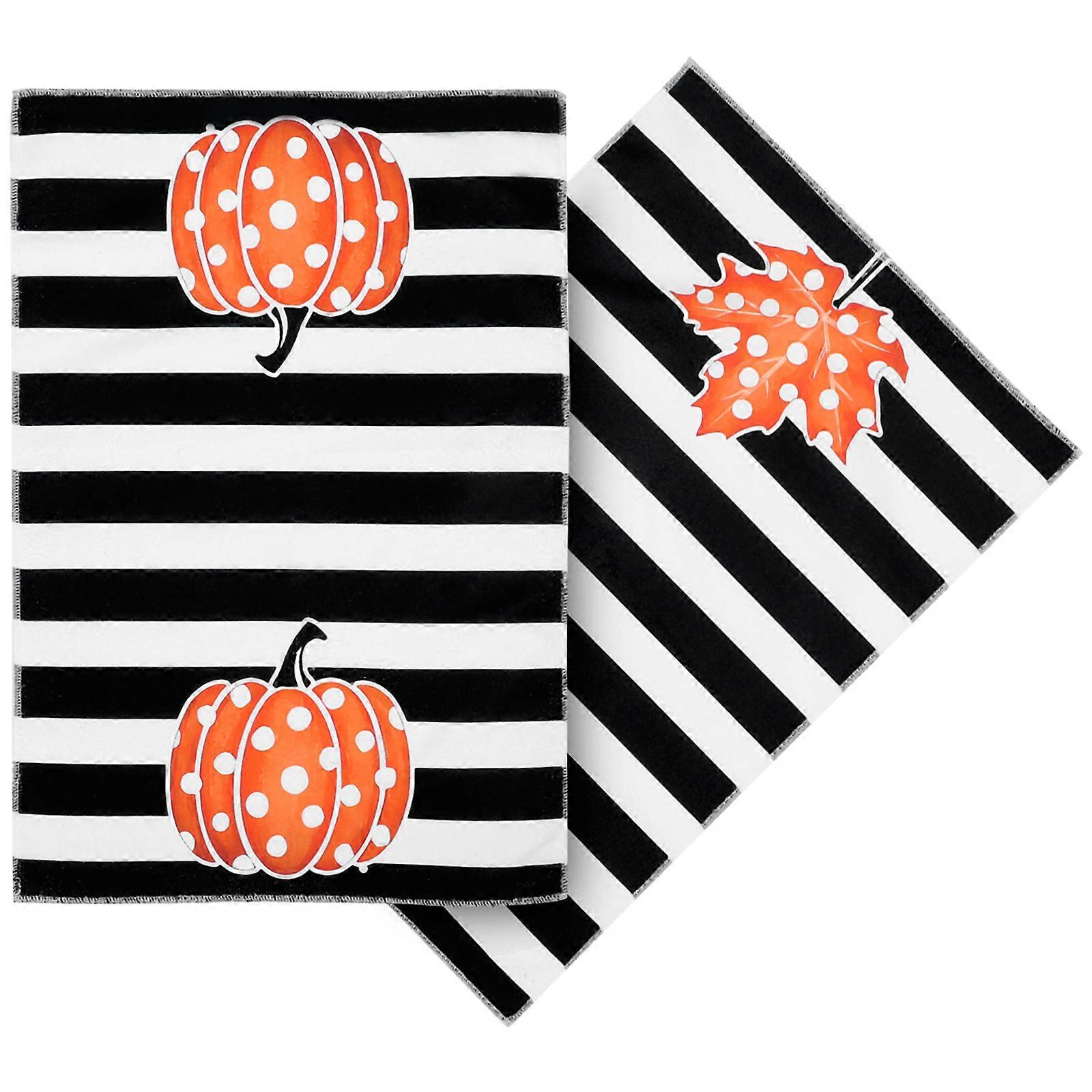 Kitchen Dish Cloths Maple Leaf Shape Retro Design Fall Elements Microfiber Towels Absorbent For Housework 2Pcs