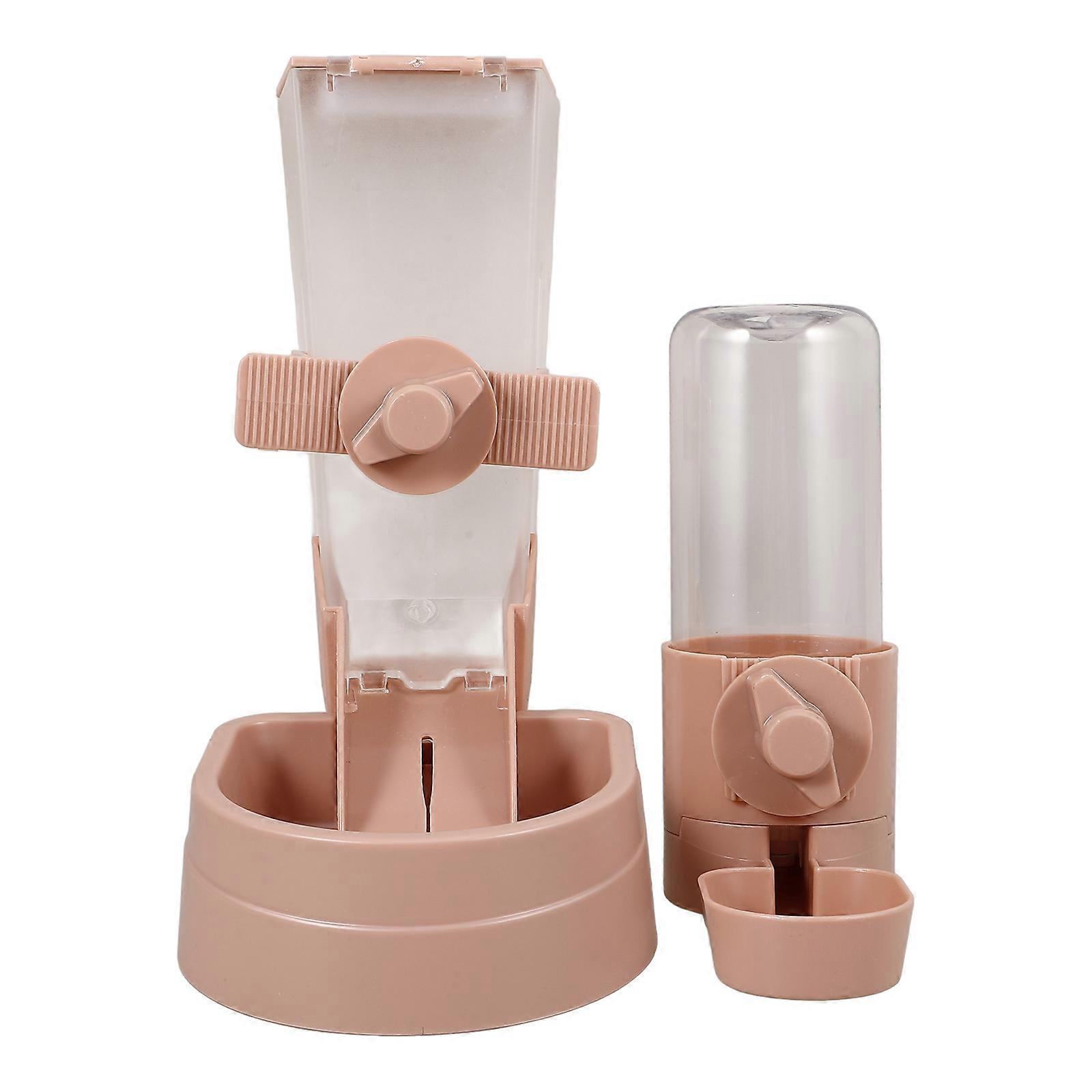 Cat Feeder Dispenser 1Set Pink ABS Compact Tidy Automatic Feeding Solution for Baby Use