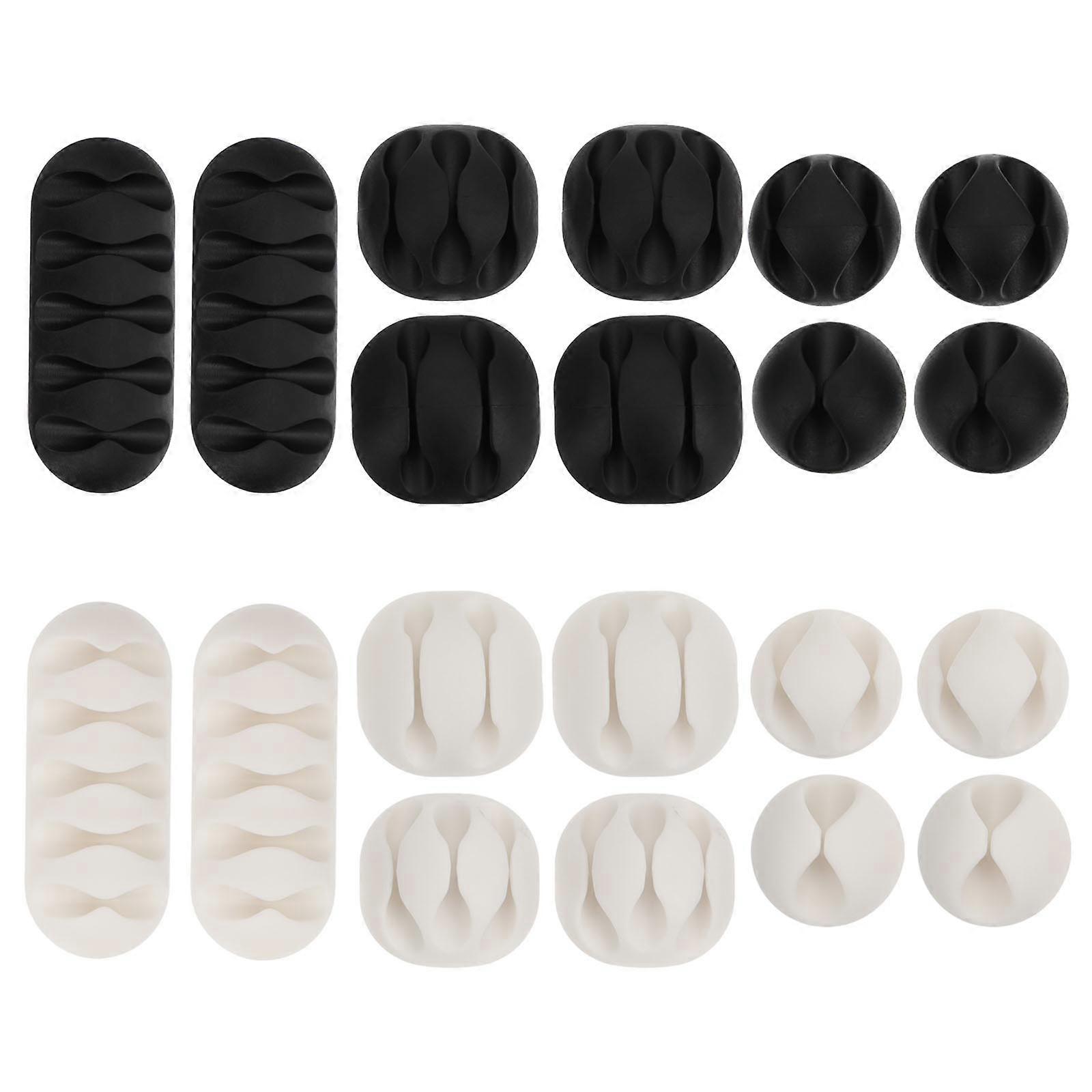 20pcs Cable Holders Adhesive Cord Organizers for Efficient Wire Management Durable Desktop Use Home Office Easy Installation