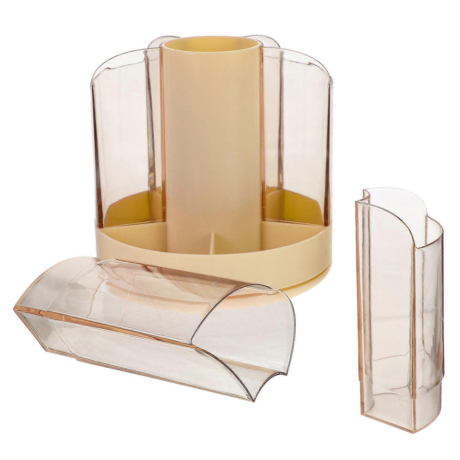 Rotating Pen Organizer Desk Holder for Makeup Brushes and Pencil Storage Tray