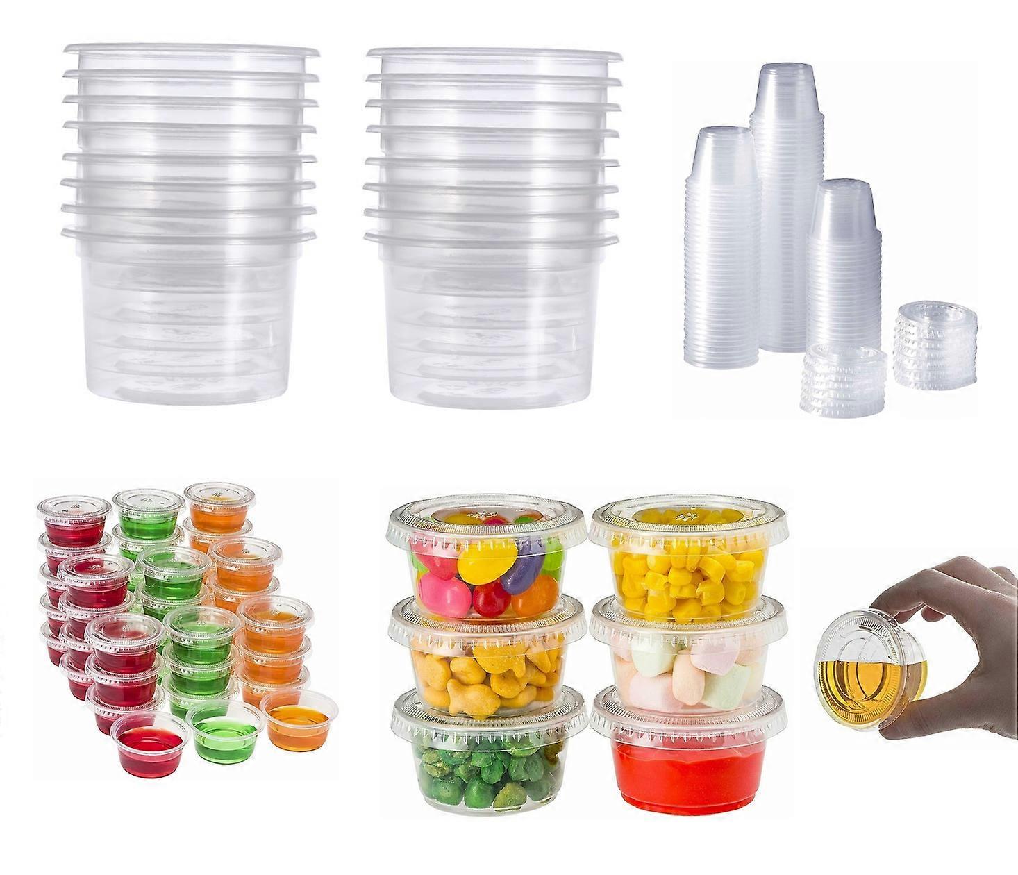 أكواب بلاستيكية مع أغطية قبة حاويات جزء شفافة حماية الغبار لموس الآيس كريم الشوكولاتة 5 أوقية 100 قطعة