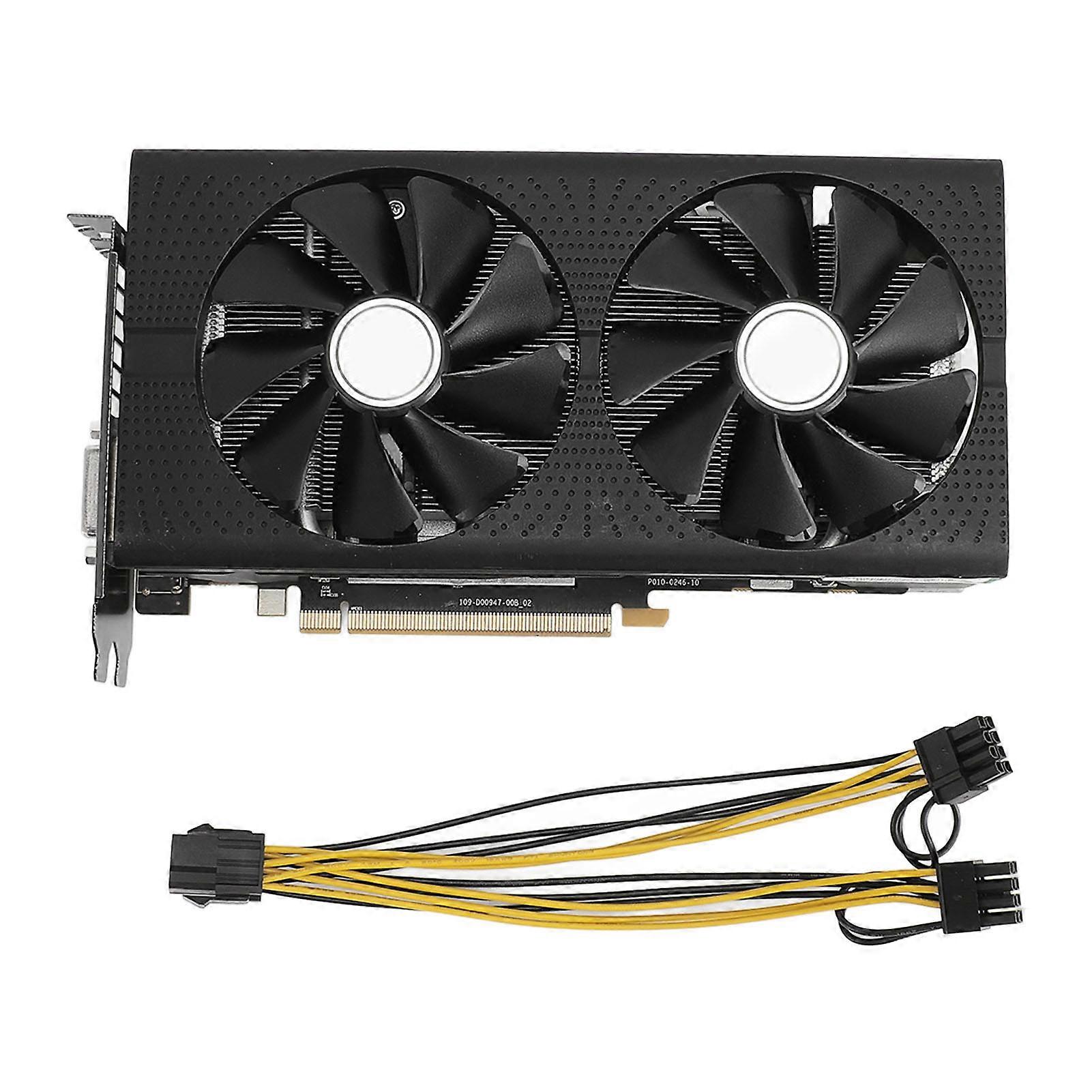 Carte graphique de jeu RX470 8 Go GDDR5 256 bits, double ventilateur silencieux, interface DVI D, carte graphique de jeu pour PC de bureau