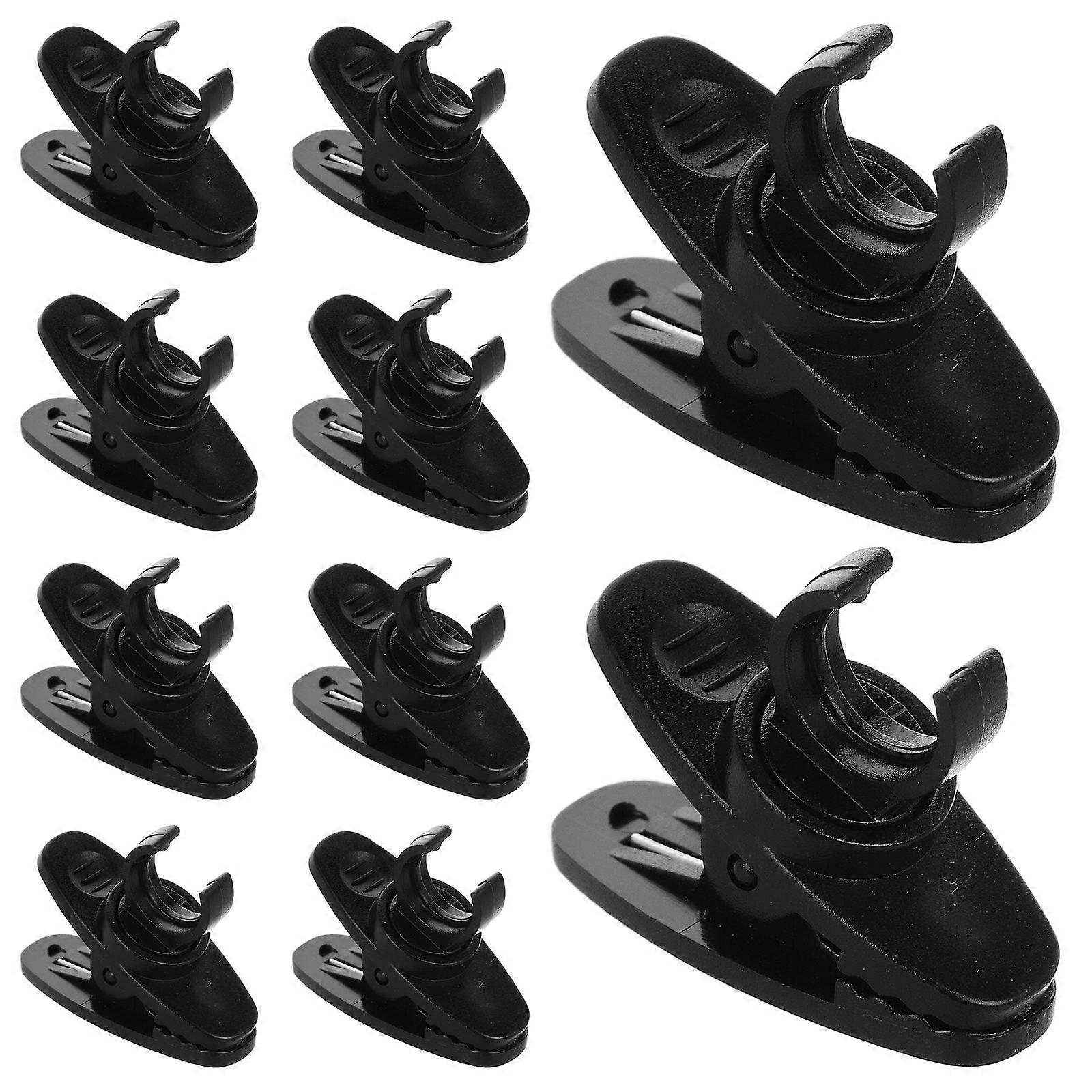 Professional 10 Pack Lavalier Mic Clips with Swivel Design for Lapel Microphones – Universal Black Lapel Microphone Holders for Recording and Video