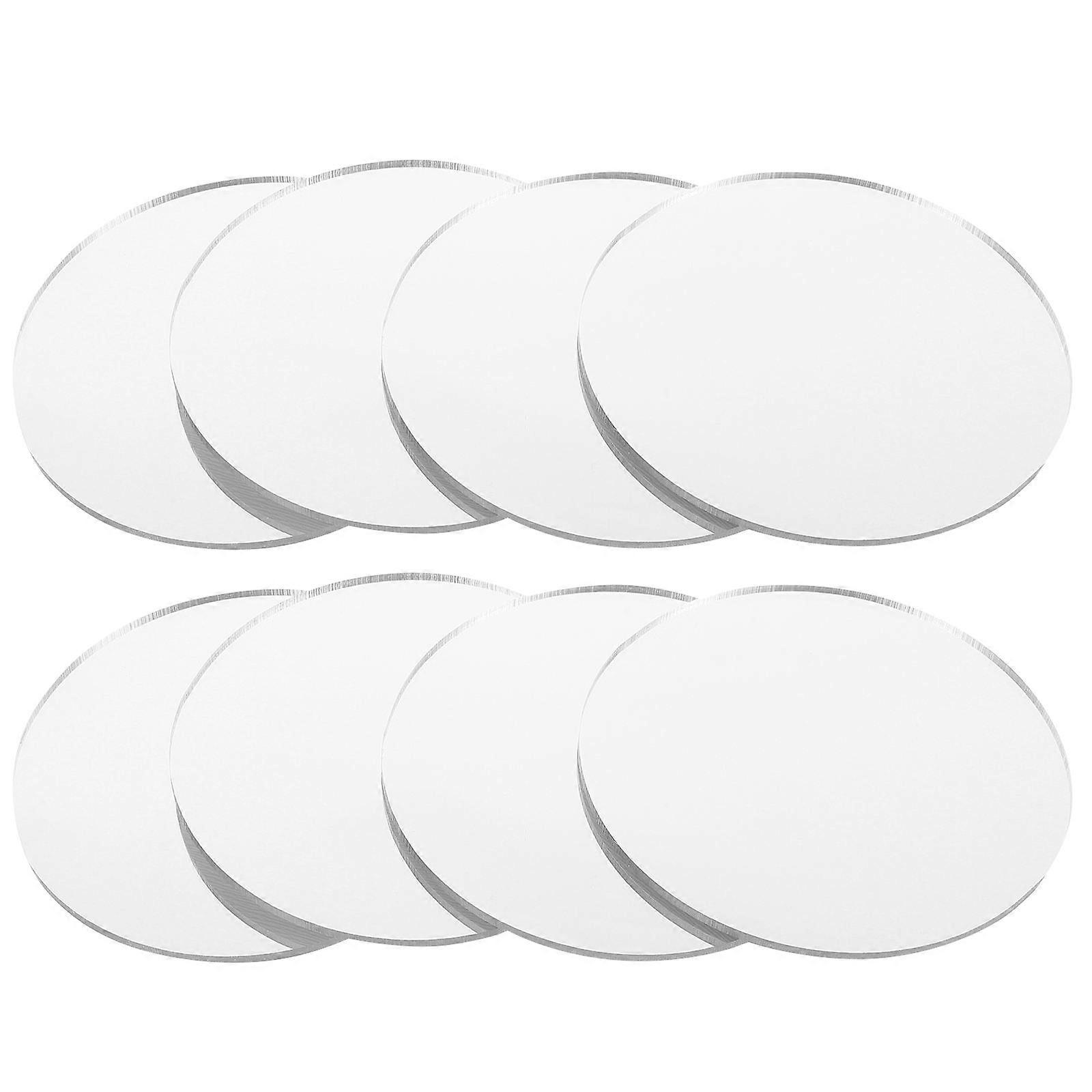 8pcs Acrylic Round Mirror Sheets for DIY Cosmetics, Replacement Lenses for Handheld Makeup Mirrors, Lightweight and High Clarity