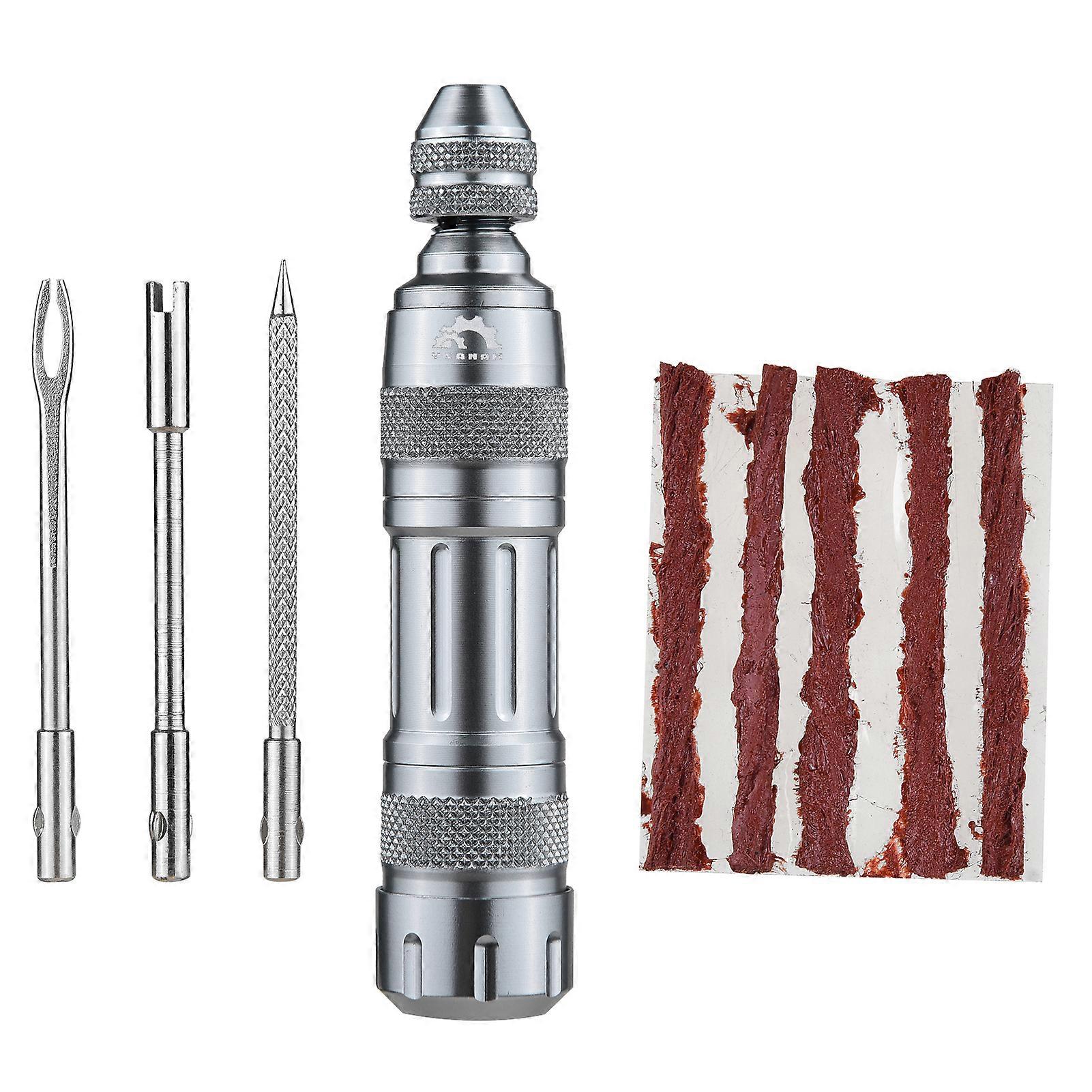 Portable Tubeless Bike Tire Repair Kit for MTB and Road Bikes, Bicycle Tire Patch Kit with Essential Tools for Quick Tire Fixes