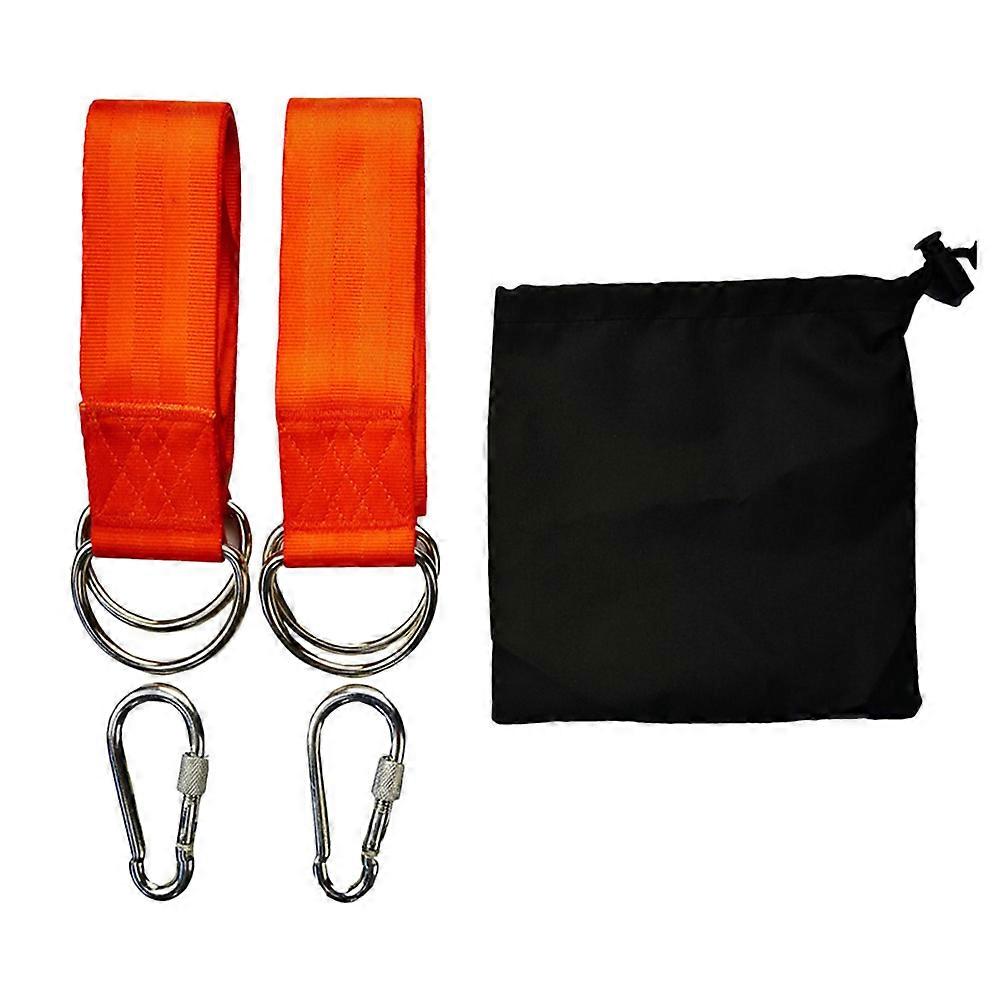 Hanging Hammock Straps Camping Gear Polyester High Weight Capacity Easy to Use and 1Set Orange