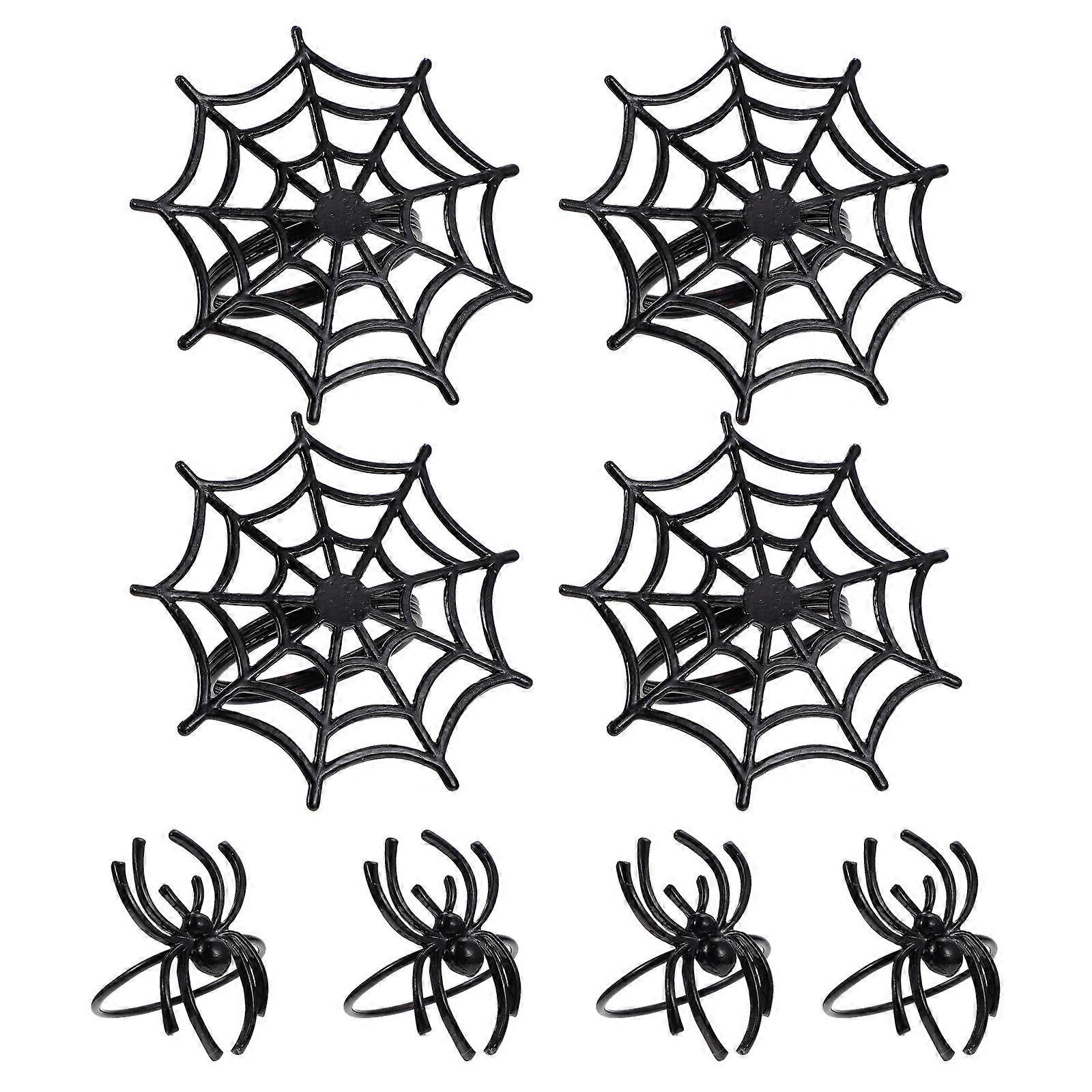 Halloween Decoration Napkin Buttons Elegant Table Layout Black 8Pcs