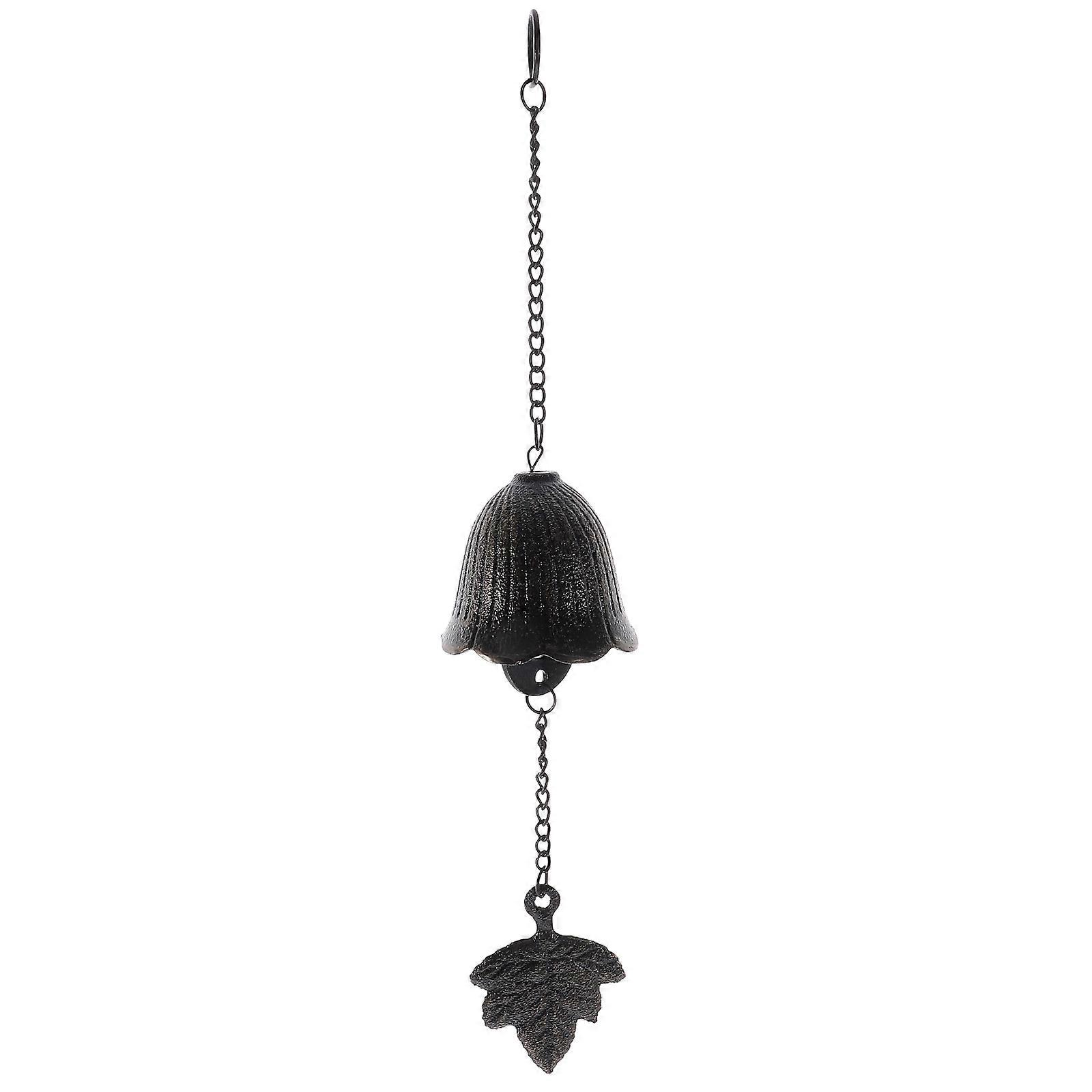 Metal Wind Chime Pendant Iron Wind Chime Home Decoration Maple Leaf Shape Simple Retro Design 30X5.5X5.5CM 1Pack