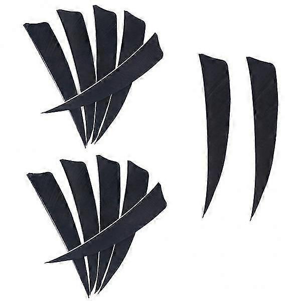 6x12Pcs Βέλη Πτερύγια Τουρκία Φτερό Fletching DIY Τοξοβολία Βέλη Μαύρο