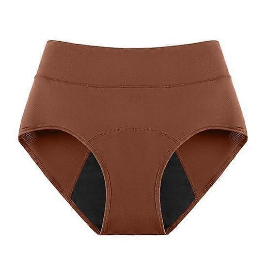 Women Panties Solid Color Three-layer Soft Butt-lifted High Waist Seamless Elastic Period Prevent Leakage Briefs Menstrual