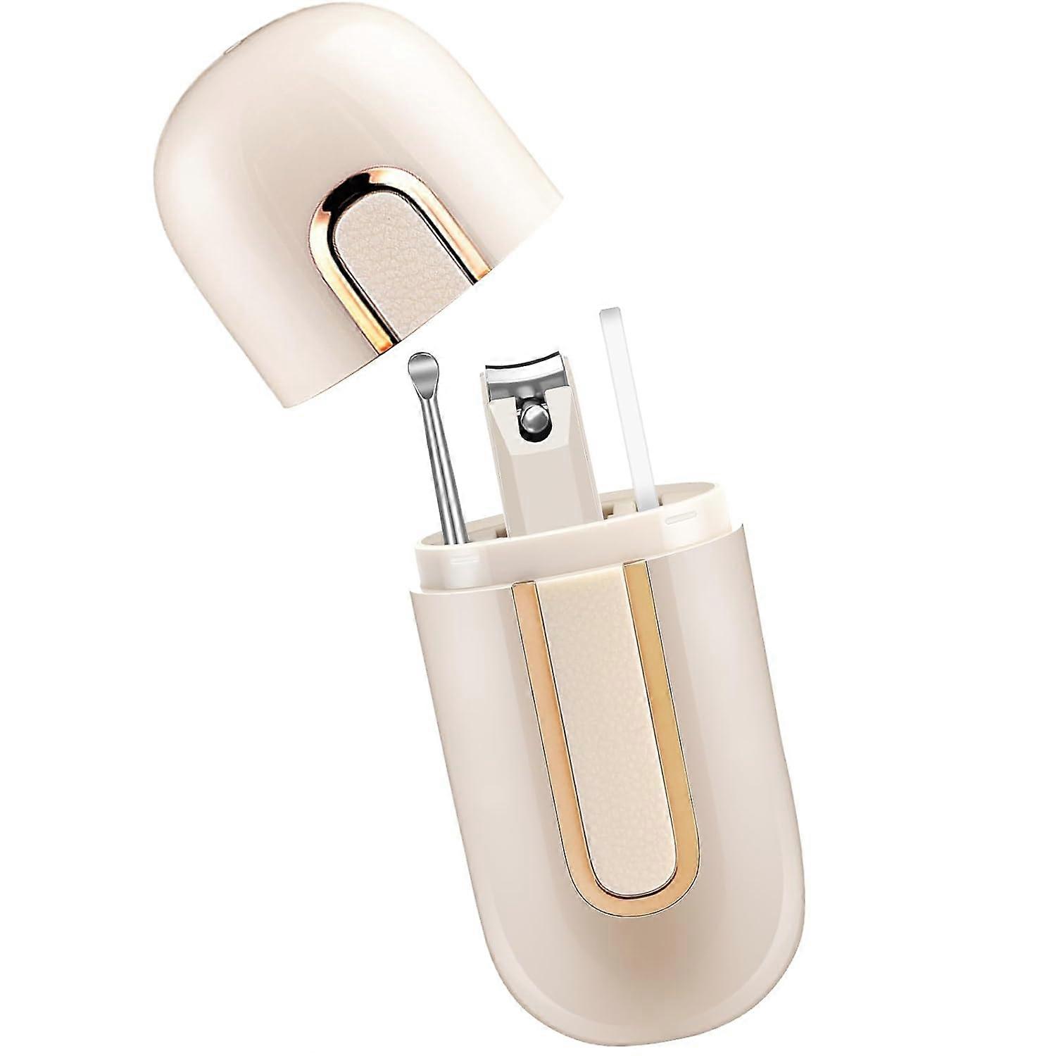 コレクター付き爪切り、爪やすり、耳クリーナー3点セット、携帯用トラベルケース付きパーソナルケアツール、マニキュアペディキュアツールグルーミング