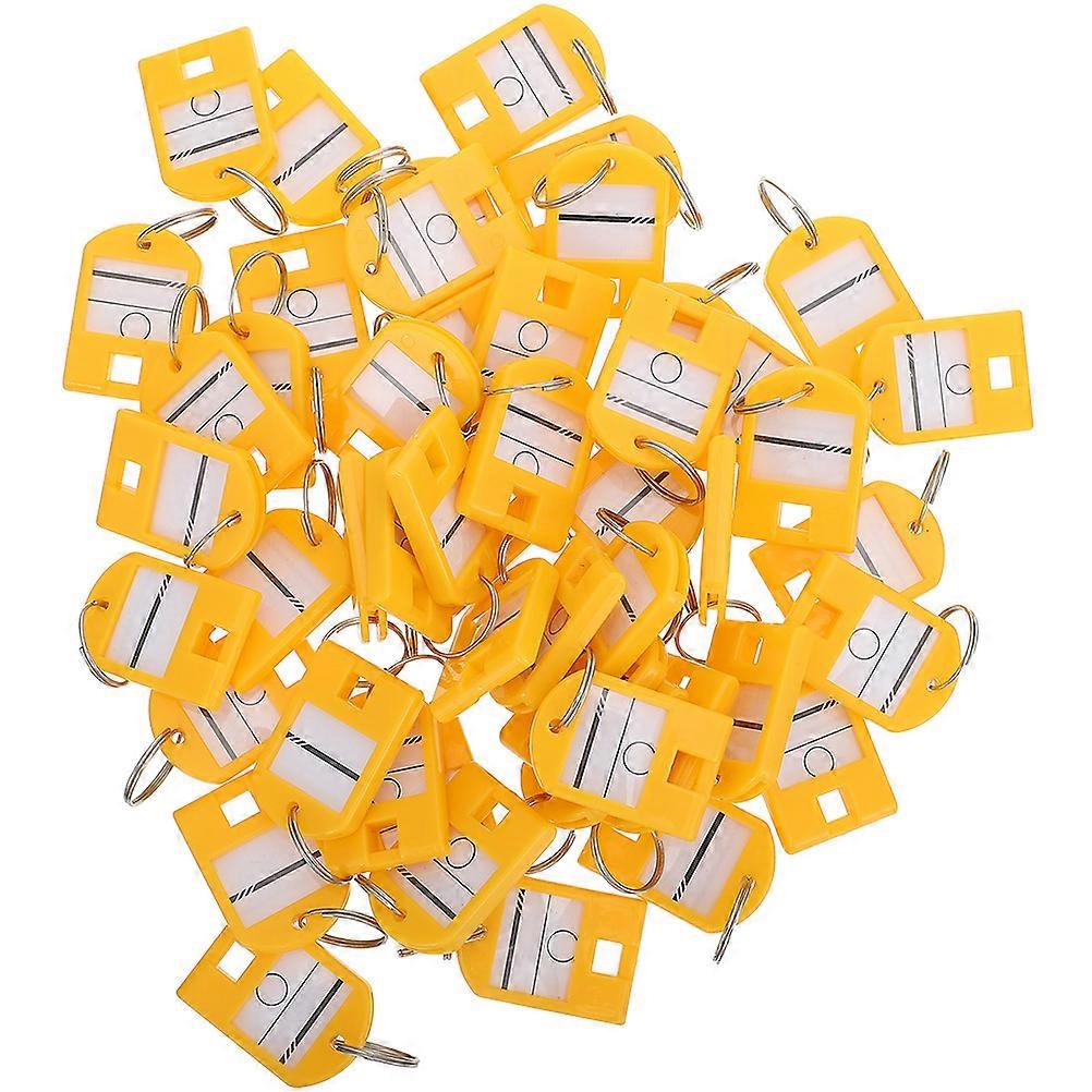 Key Number Tag Key Label Tag For Organization Travel 4x2.8x0.6cm Yellow 35Pcs