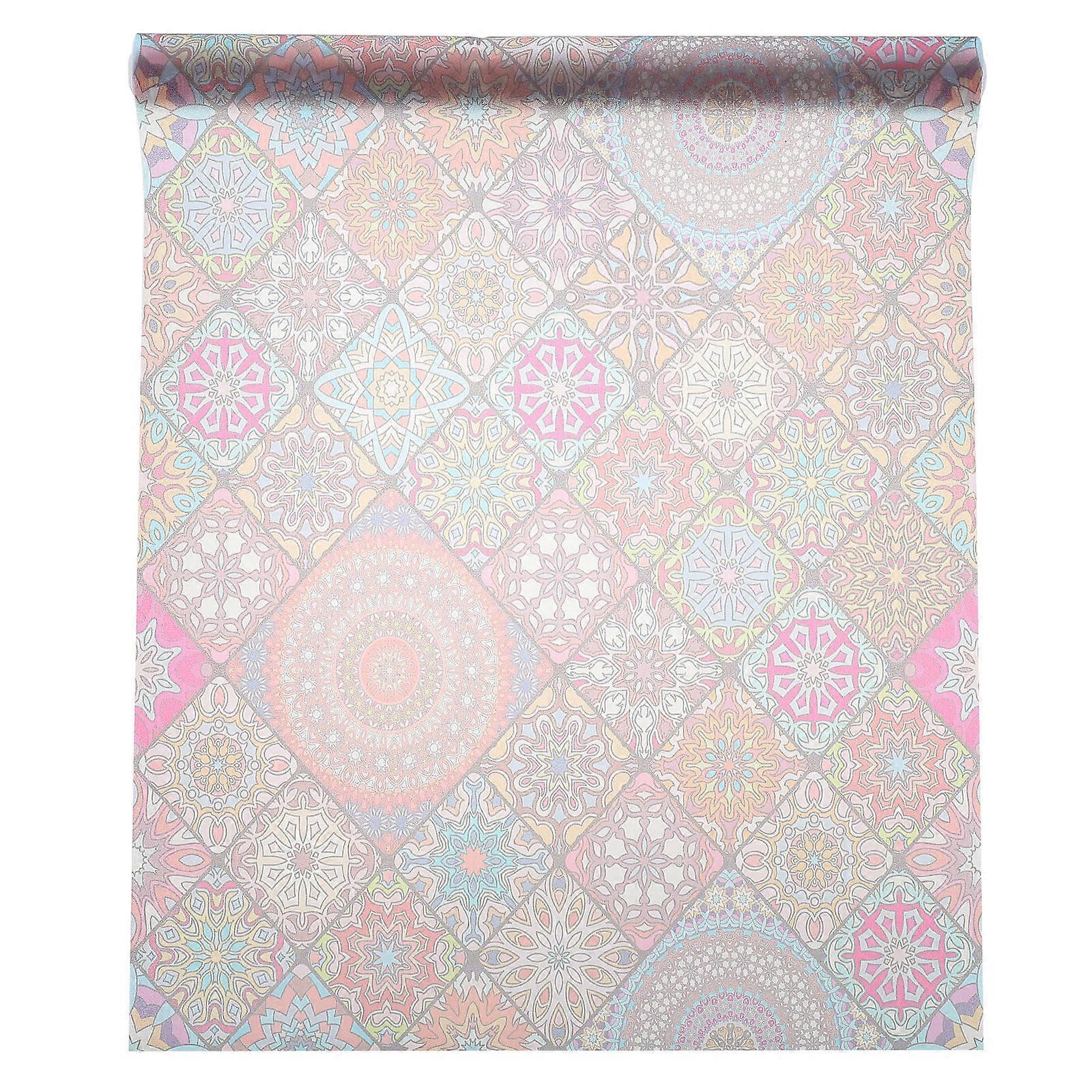 Self Adhesive Window Film Static Bathroom Window Privacy Protection Waterproof Uv Proof Rectangular Shape Multi Color 45x100cm 1Pcs