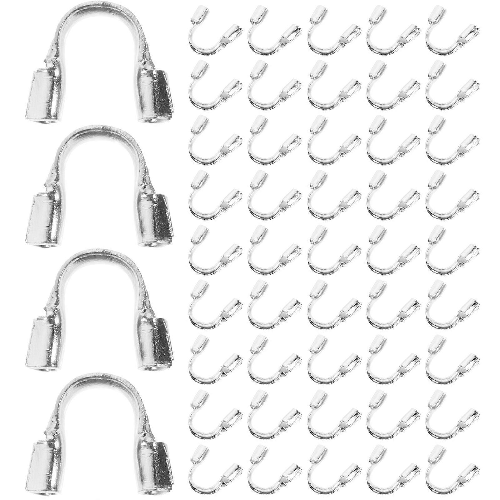 100pcs U Shaped Wire Loops Wire Guards Cable Protectors for Necklace Bracelet Making