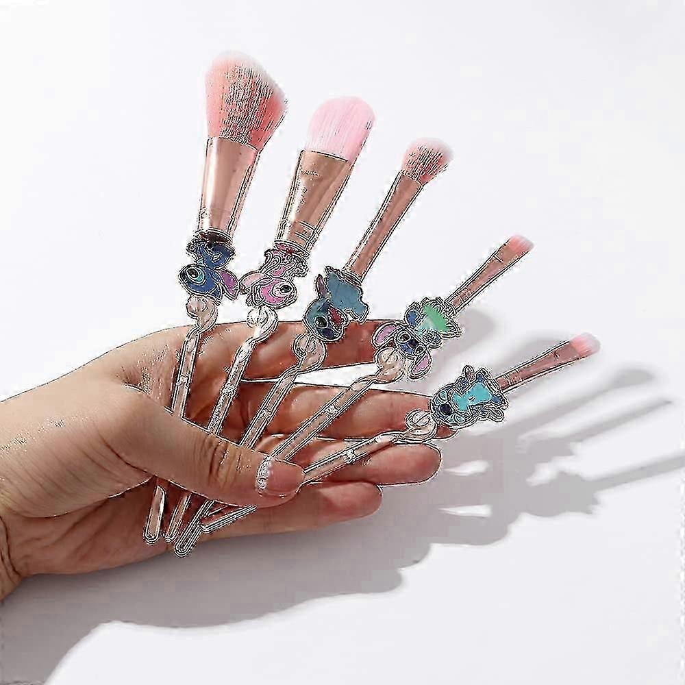 2025 Suitable Makeup Brushes Set - 5Pcs Creative Stitch Theme Cosmetic Brushes