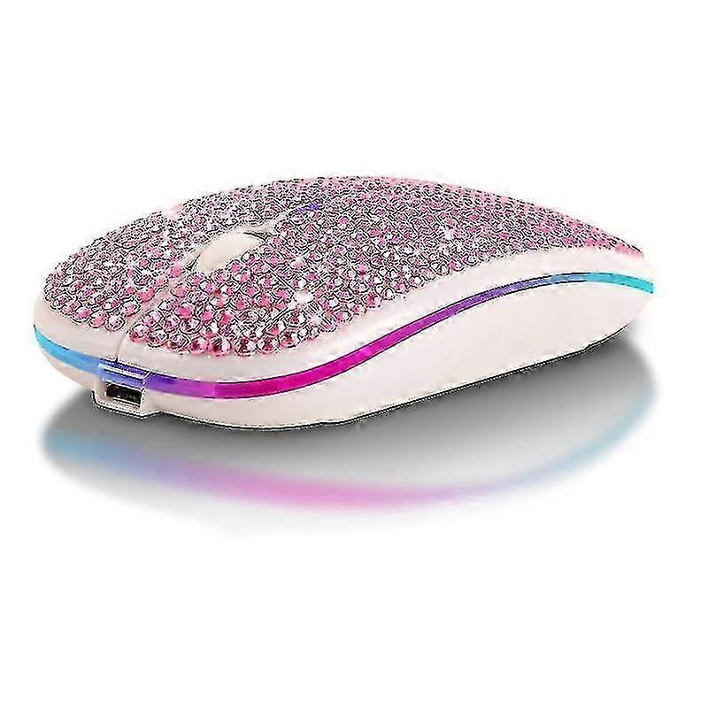 Rhinestone Crystal Akumulator Bezprzewodowy tryb podwójny 2w1 Kompatybilny z Bluetooth 5.0 + 2.4ghz 1600dpi Led Mouse Myszy optyczne do notebooka PC Lapt