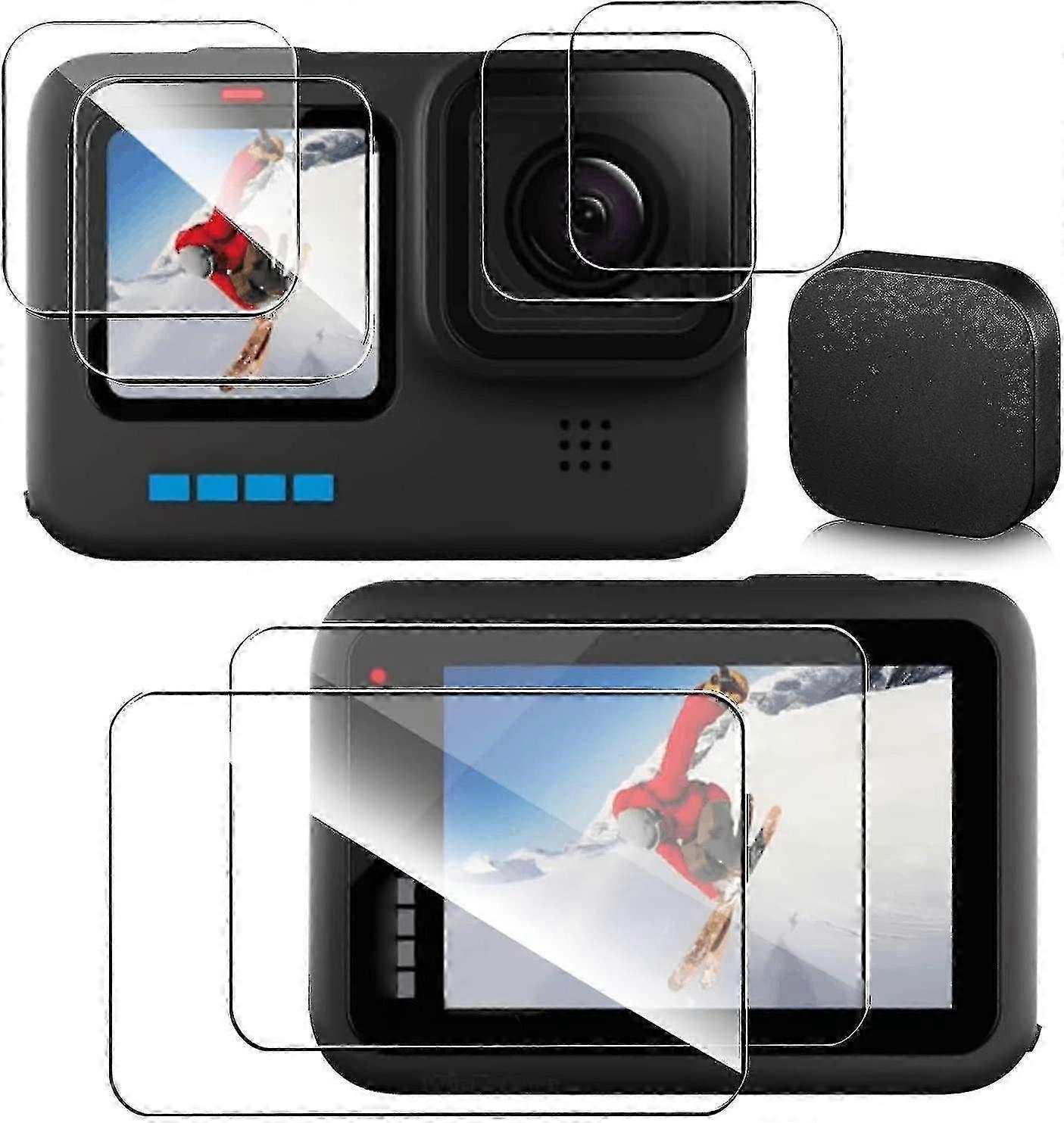 6pcs Clear Tempered Glass Lens Protector Accessories Suitable for Certain Brand Action Cameras