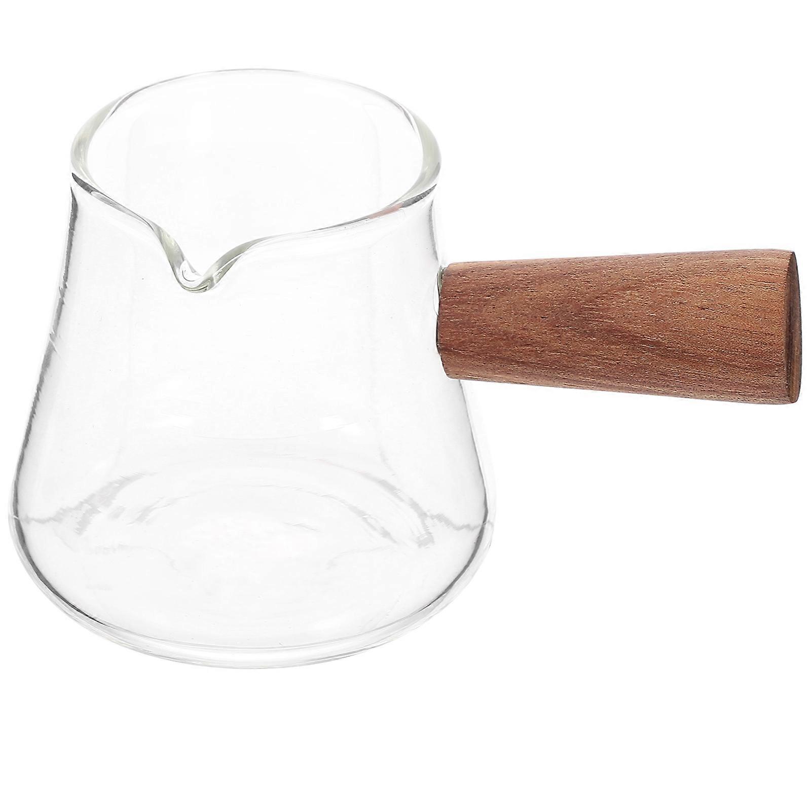 Espresso Pitcher Glass Material Elegant Shape Cafe Appropriate 10.6X6.6X6.3CM Transparent Dairy Enthusiasts 1Pack