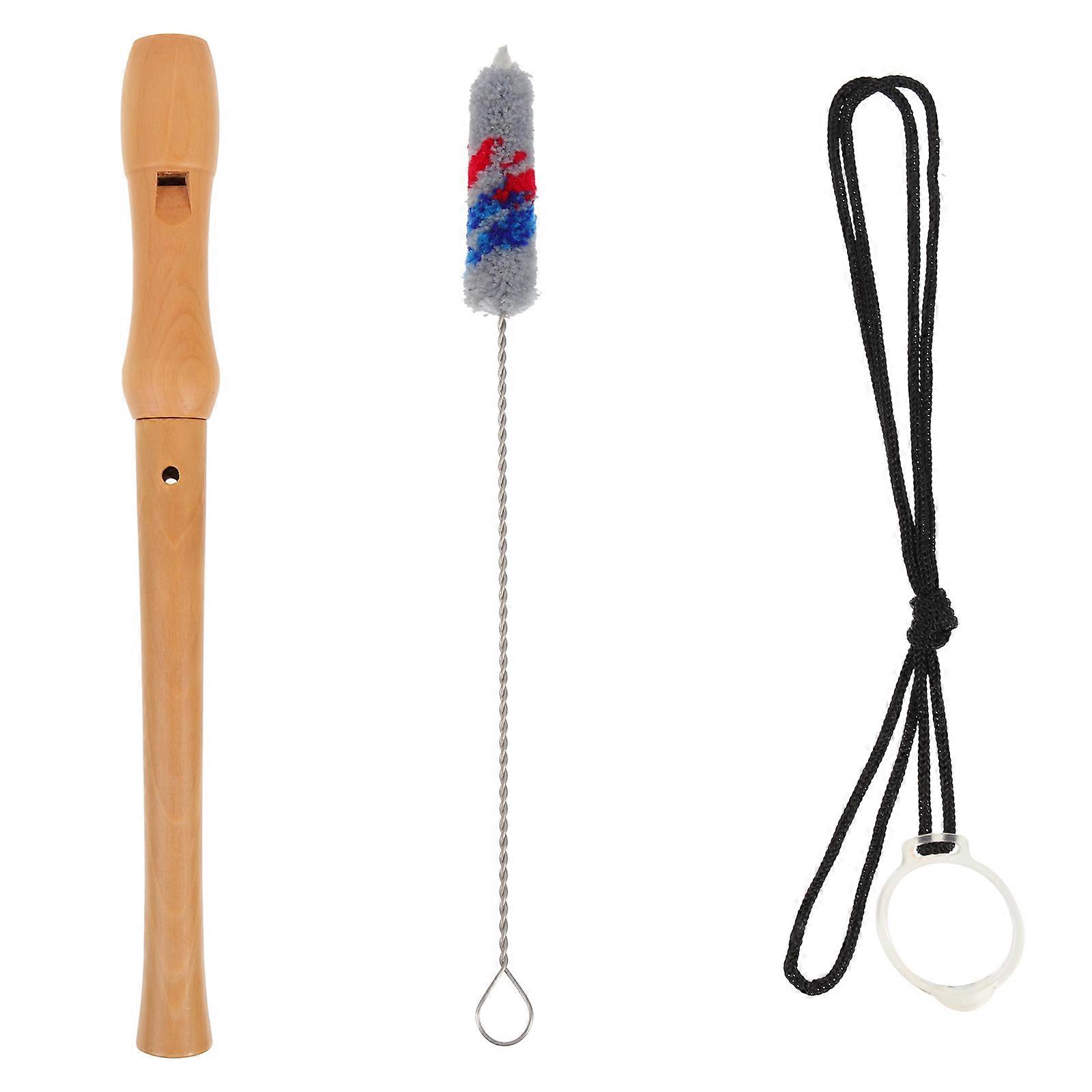 Recorder German Style Beginner Model Detachable Two Section Natural Wood Color Music Learning 1Set