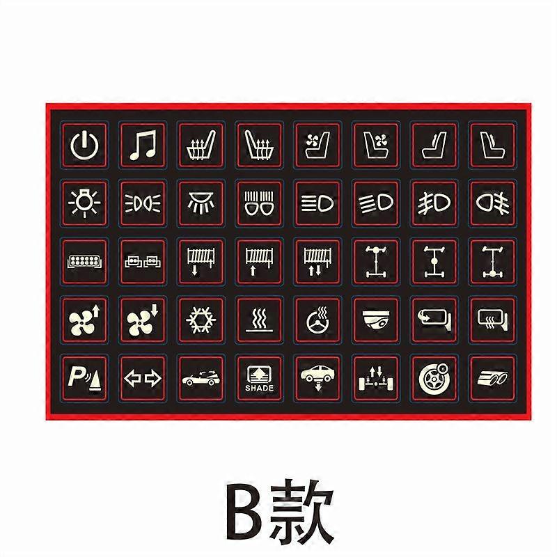 Car Switch Panel Sticker: Glow-In-The-Dark Button Stickers Auto Switch Label Decals Self-Adhesive Dashboard Labels Car Modification Accessories