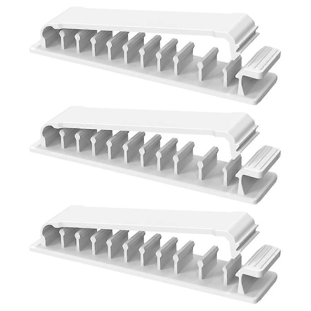 Desk Cord Holder Cable Clips For Desk Adhesive Cable Clips 3Pcs For General Users In Home Office