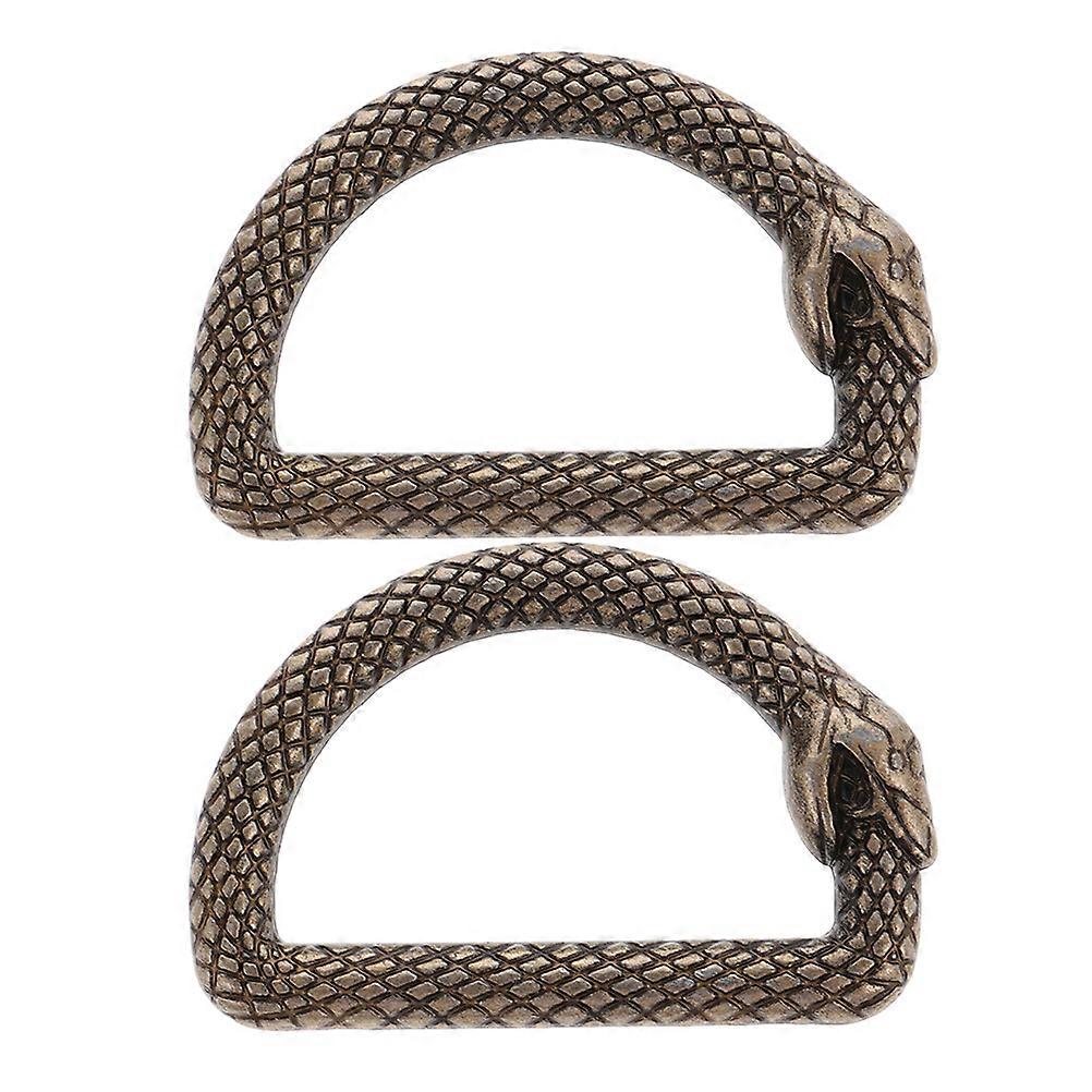 D Rings For Bags D Shape Snake Pattern Zinc Alloy Decorative Accessory Hardware For Diy Craft Projects 2Pcs