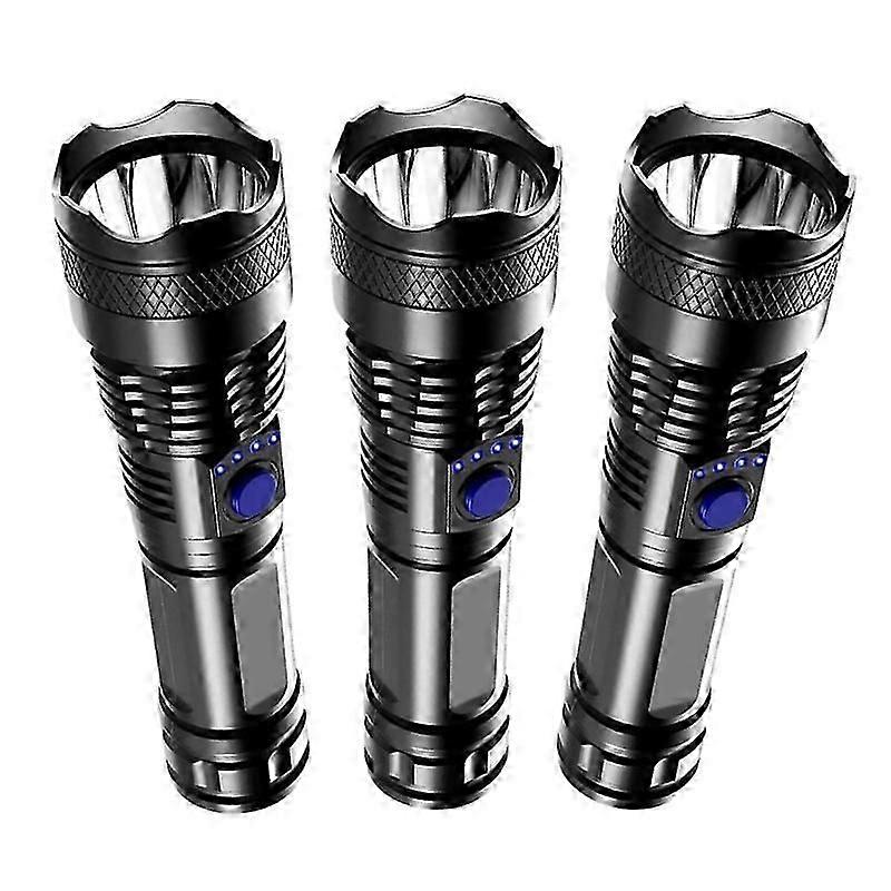 1-3pack Rechargeable Flashlight 100000 High Lumen Waterproof LED Flashlight for Emergencies High Powered Flashlight