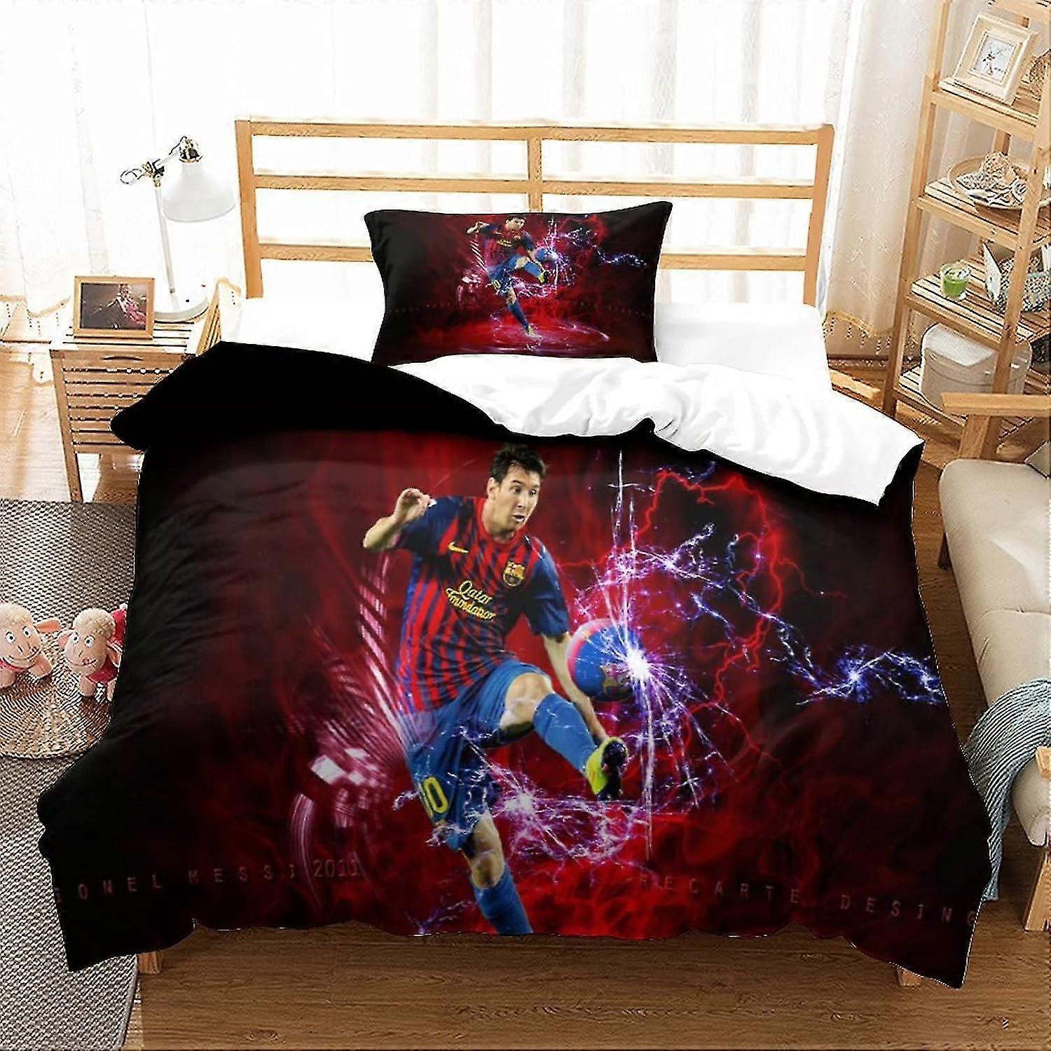 3D Printed Bedding Set for Football Lovers Comfortable World Cup Duvet Cover Set With Pillowcases