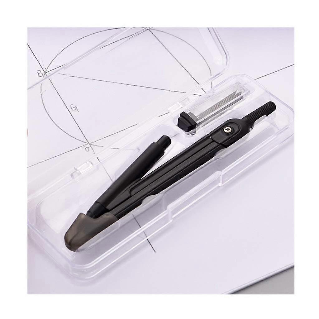 Compasses Black Geometry Math Set For Drawing And Drafting Includes Case And Leads For Mechanical Pencils