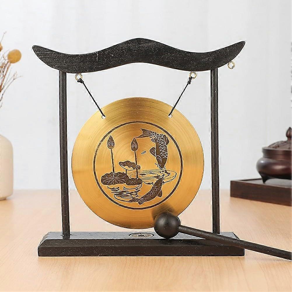 Decorative Gong With Stand, Model C, Traditional Style, Home Decor Accessory