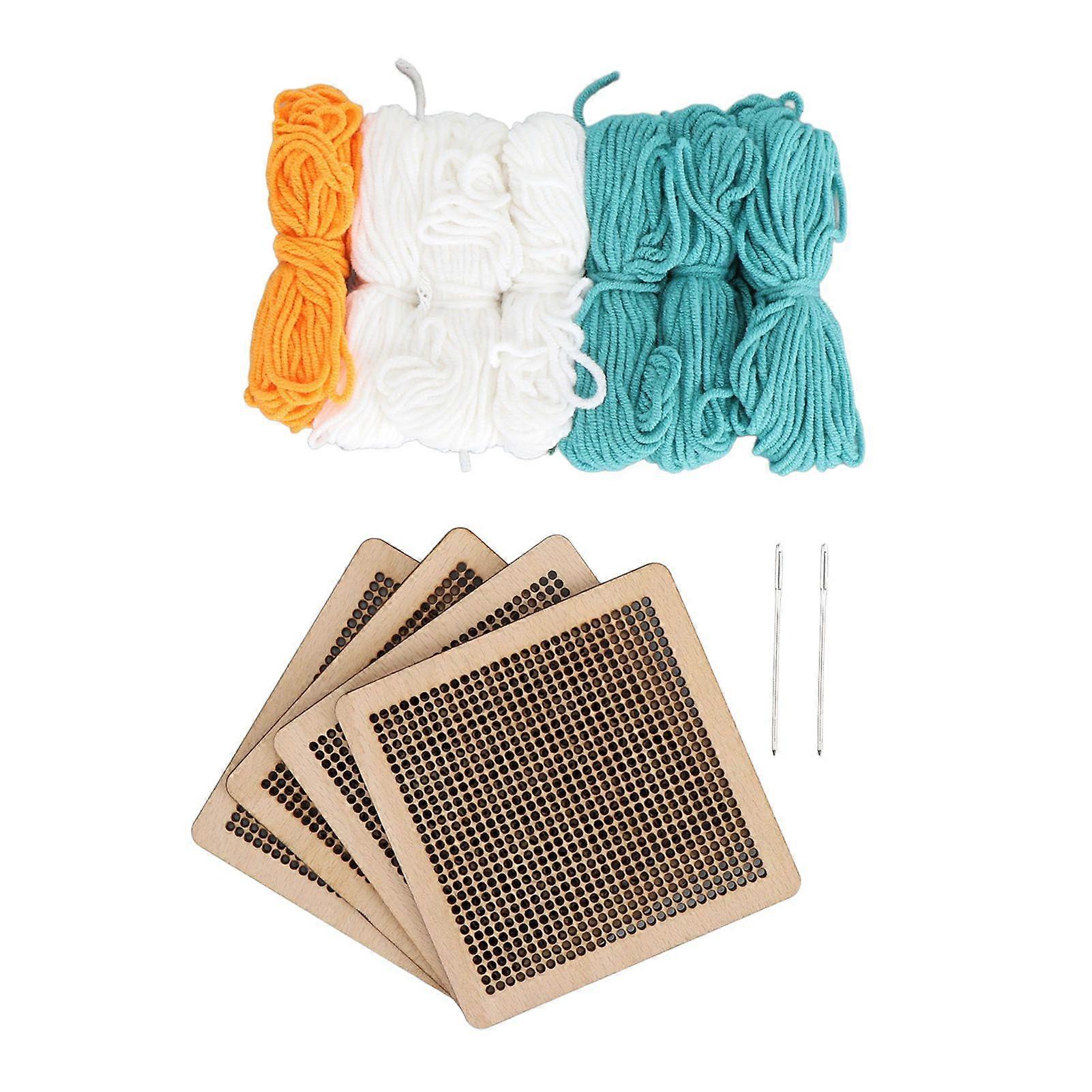 2025 Latest Model  4Pcs Cross Stitch Beginner Kit Floral Pattern Needlepoint