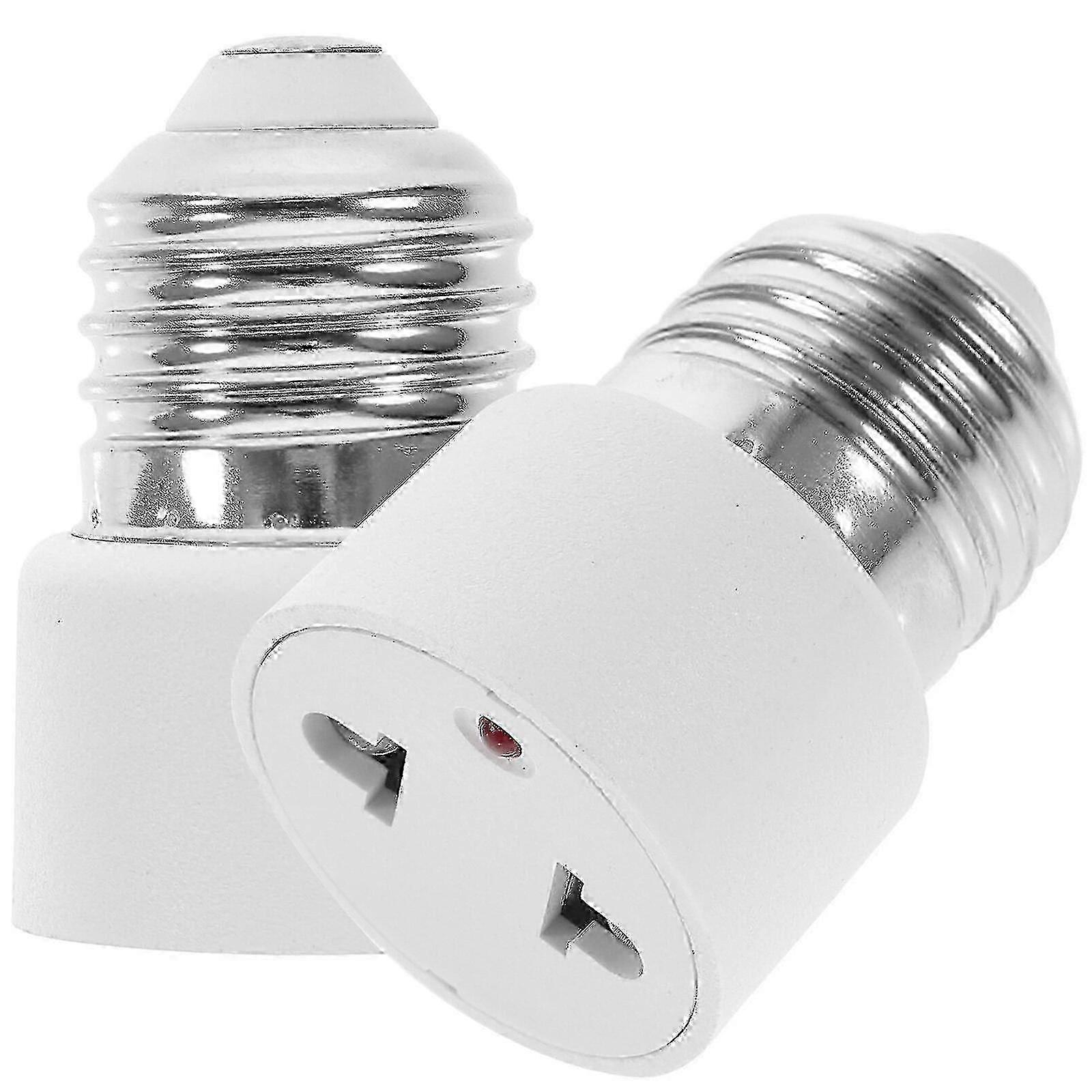 2pcs Light Socket To Plug Adapter E27 Socket To 2-Prong Light Socket Outlet