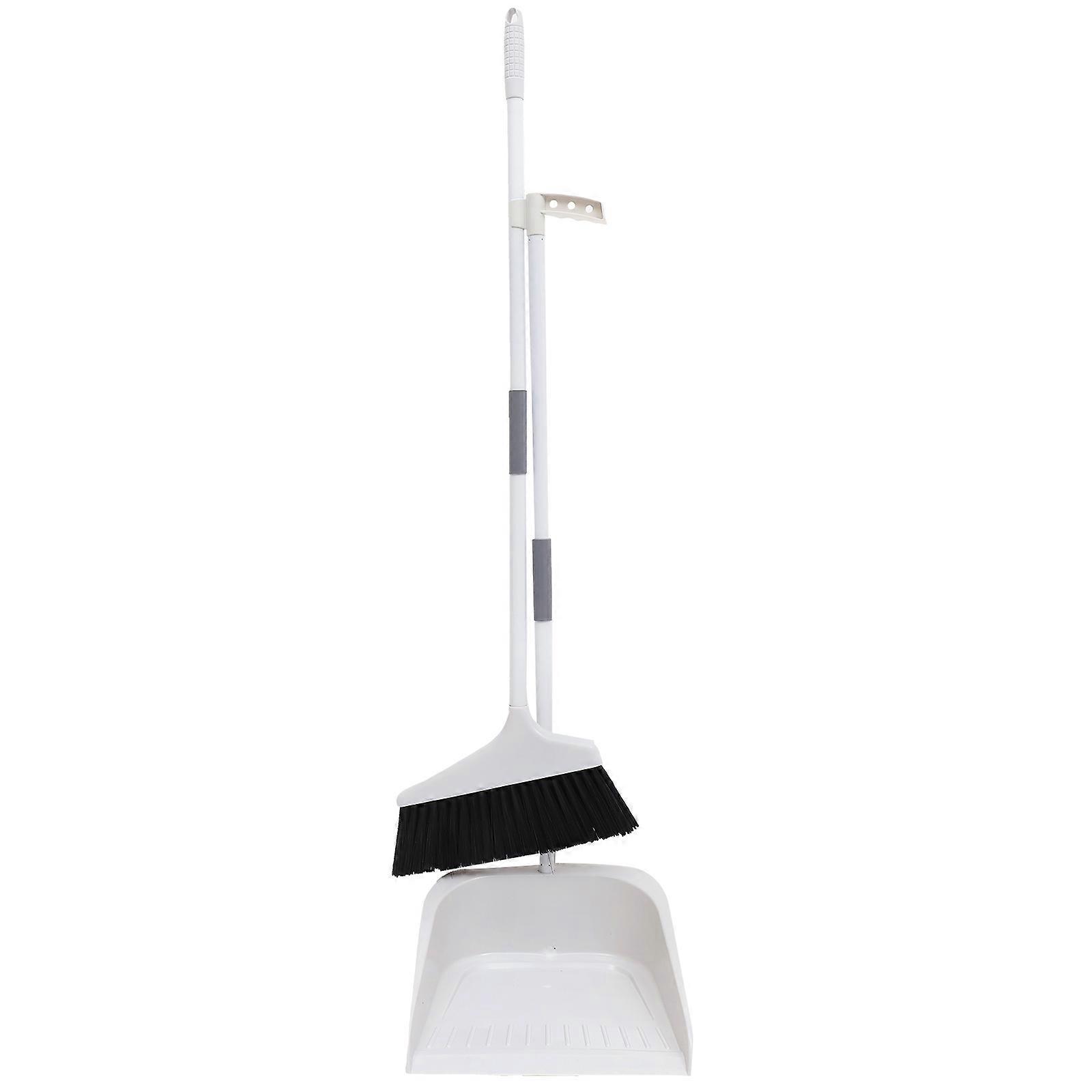 Heavy Duty Soft Bristle Broom and Dustpan Set for Home Cleaning – Lightweight Floor Sweeper for Wood, Tile, and Cement Surfaces with Easy Storage and