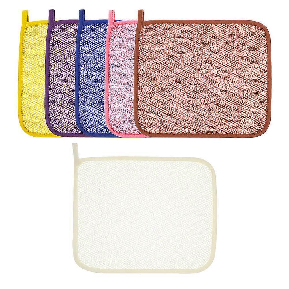 Back Scrubber For Shower Bathing Net Prop All Users Assorted Color 25.50X21.50X0.50CM Dead Skin Removal 6Pcs
