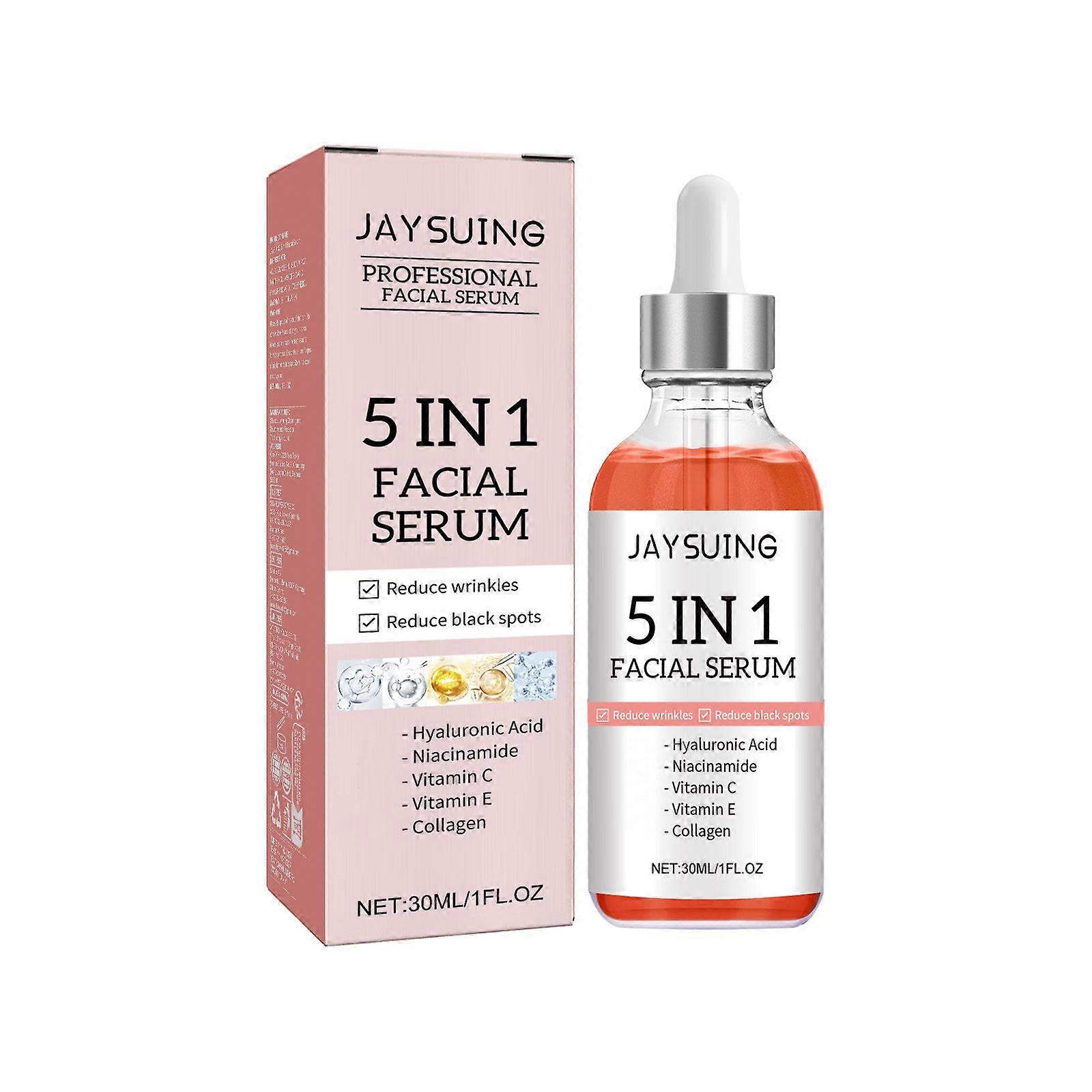 5 in 1 Gesichtsserum - feuchtigkeitsspendend, Anti-Aging, Fleckenaufhellung mit Hyaluronsäure, Niacinamid und Vitamin C