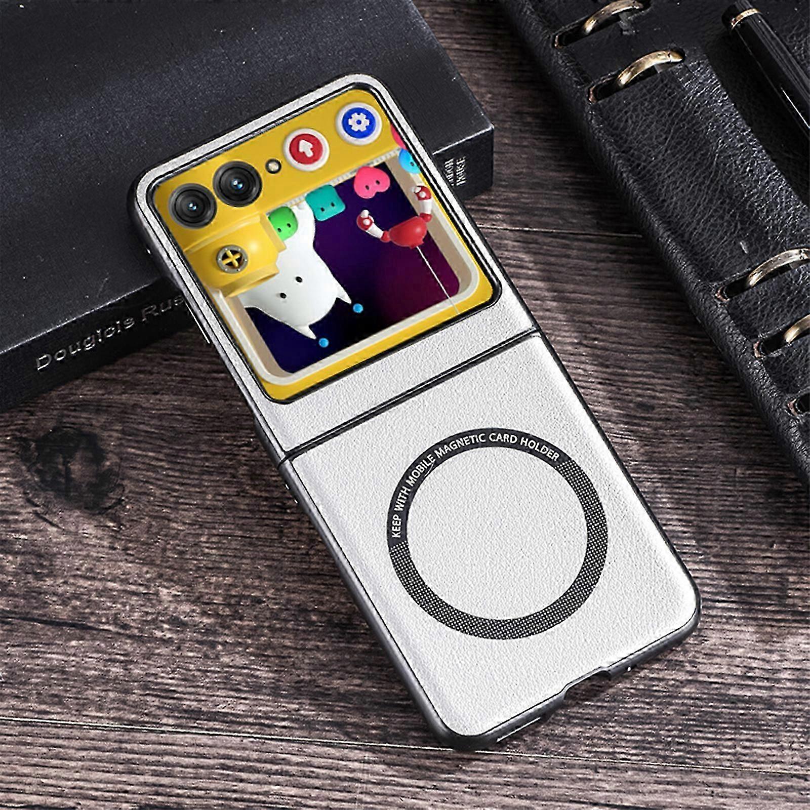 Compatible with MagSafe Case for Motorola Razr Plus 2023, PU Leather Case for Motorola Razr 40 Ultra, Slim Fit Thin Shockproof Protection Case