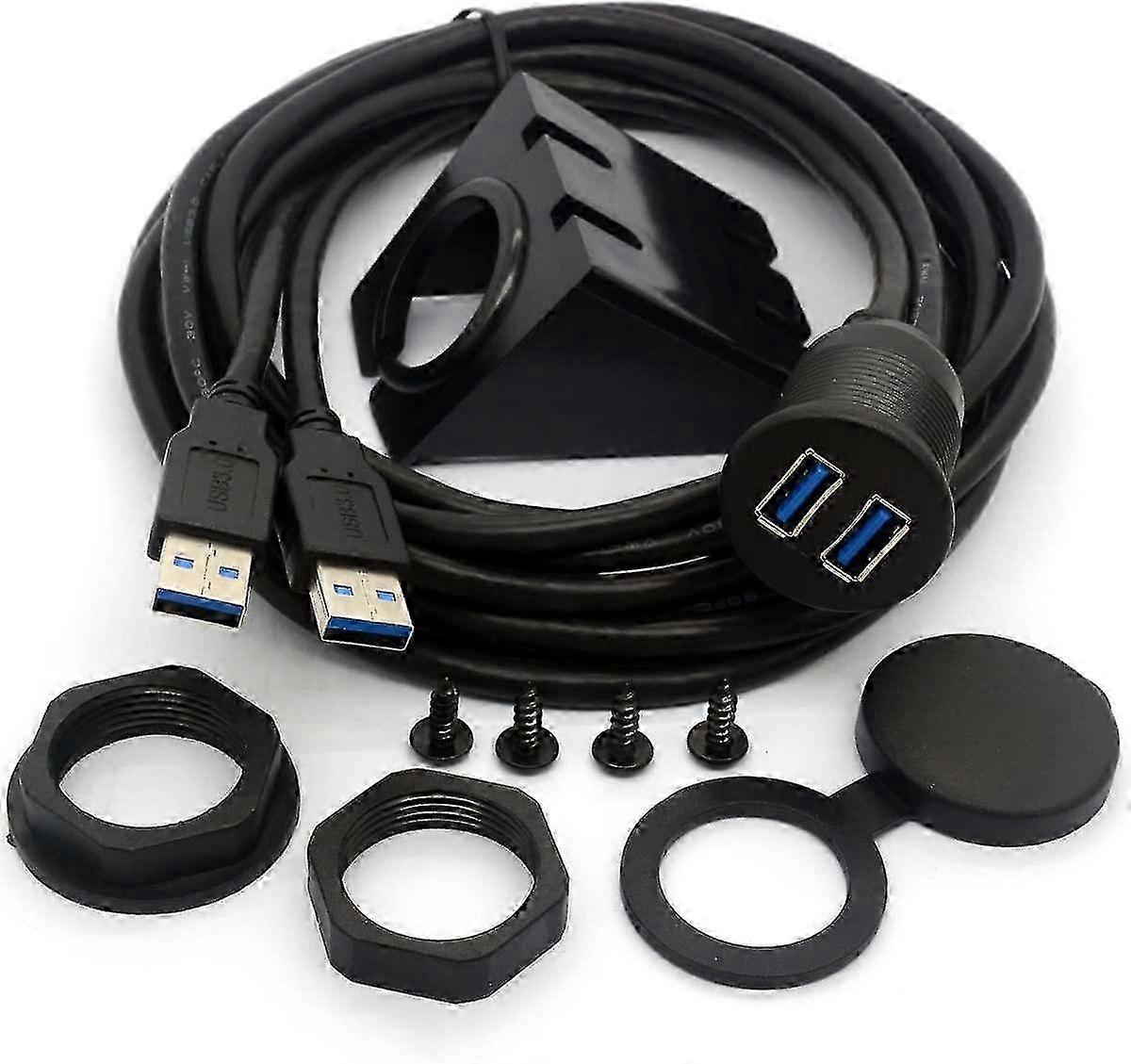 Centbest Usb 3.0 Flush Mount Cable, Dual Usb Flush Dash Panel Mount Cable SZRH A-F