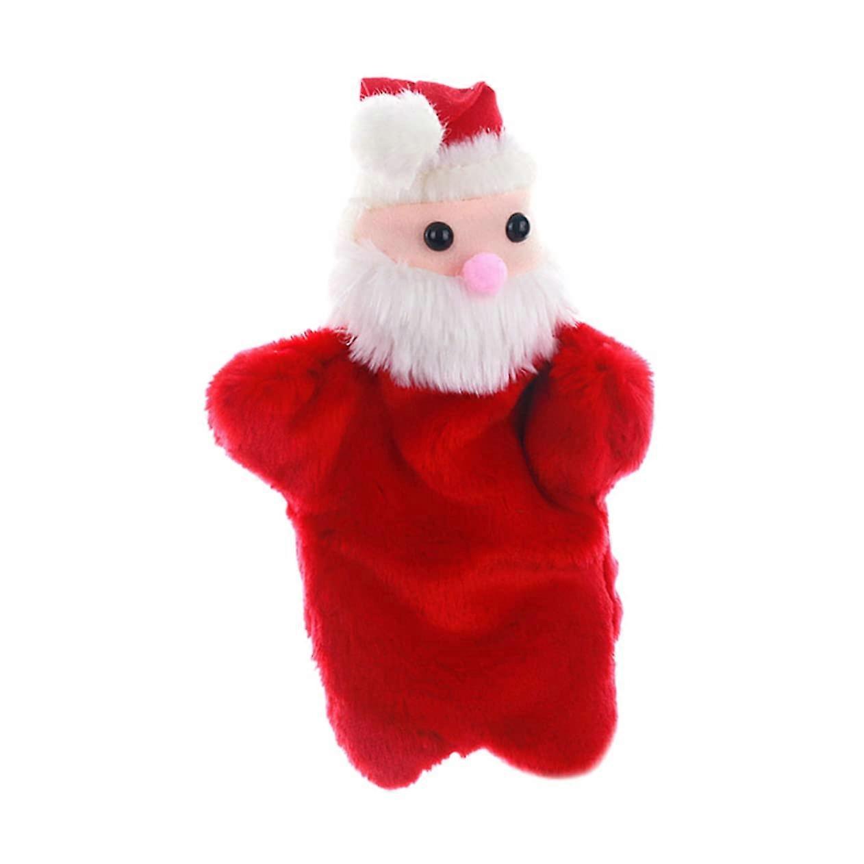 Christmas Doll Interactive Toy For Kids, Finger Puppet Plush, Cartoon Santa Marionette, Themberchaud Red Short Plush