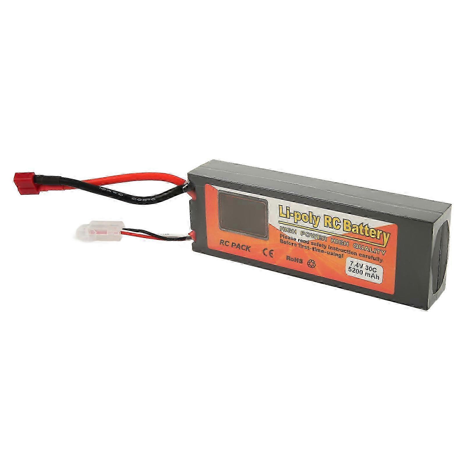 7.4V 5200mAh 30C 2S Lipo Battery With XT60 Connector For RC Cars Helicopters High Performance