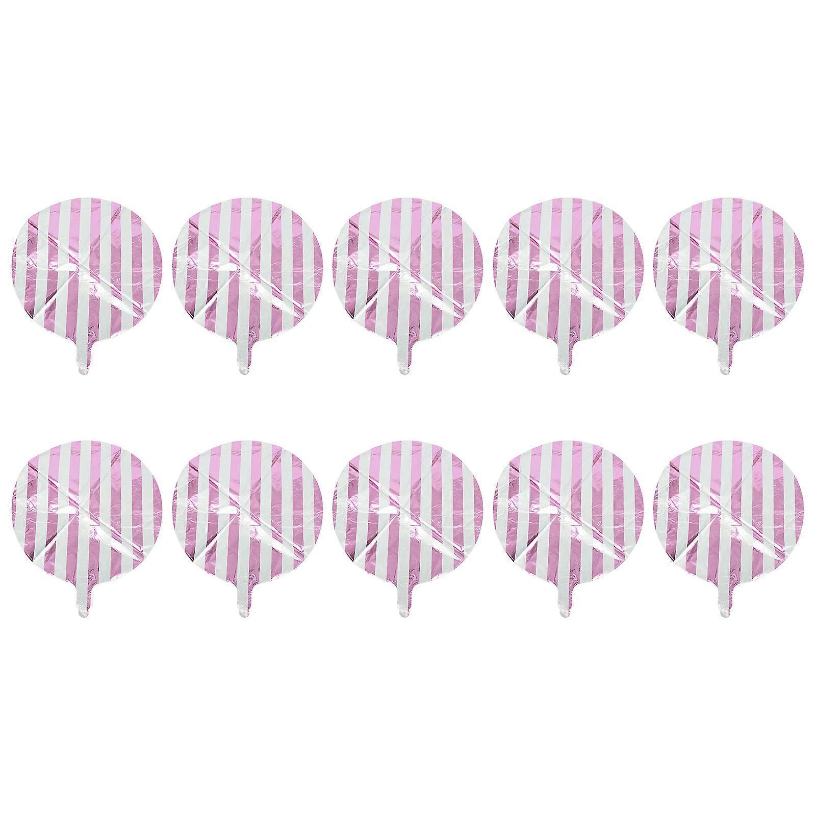 結婚式の家の装飾のための縞模様のホイルバルーンラウンドピンク44x44cm 10個