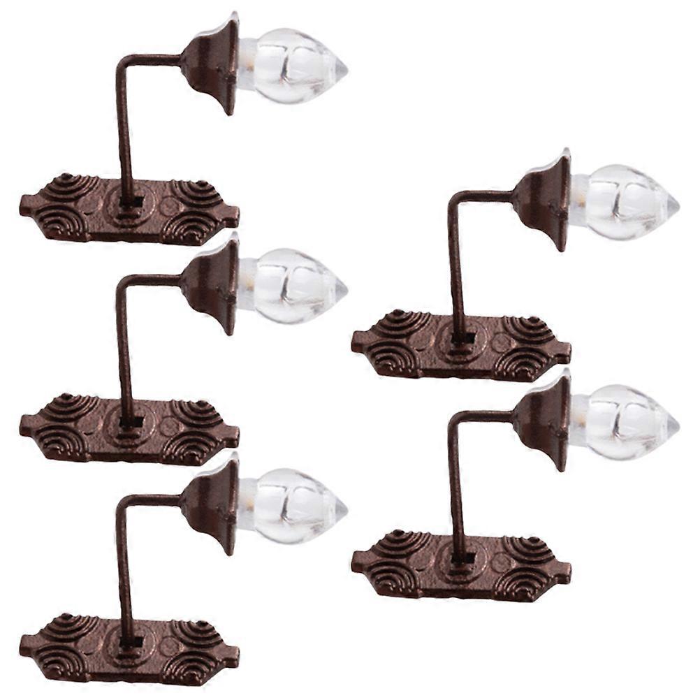 Tiny Wall Lamp Mini Luminous Wall Lamp Miniature Collectors 5Pcs