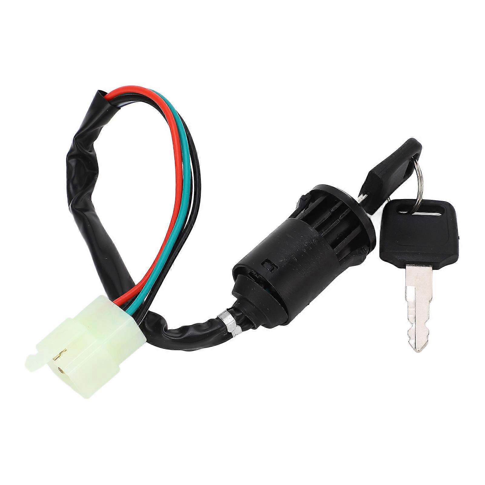 4 Pin Wire Ignition Key Switch Sensitive Durable Ignition System Switch with 2 Keys for Quad 4 Wheeler ATV Go Kart 