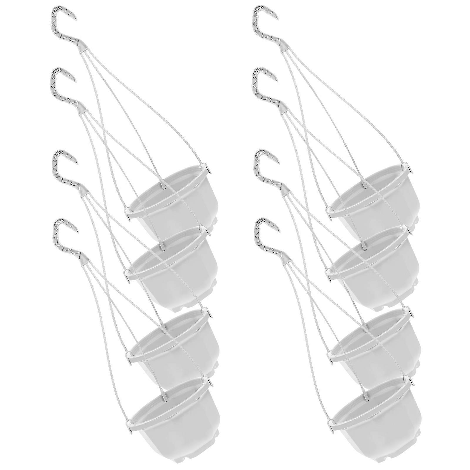 8pcs Durable Hanging Flower Pots for Balcony & Garden – Easy Install, Convenient Drainage, Indoor & Outdoor Use
