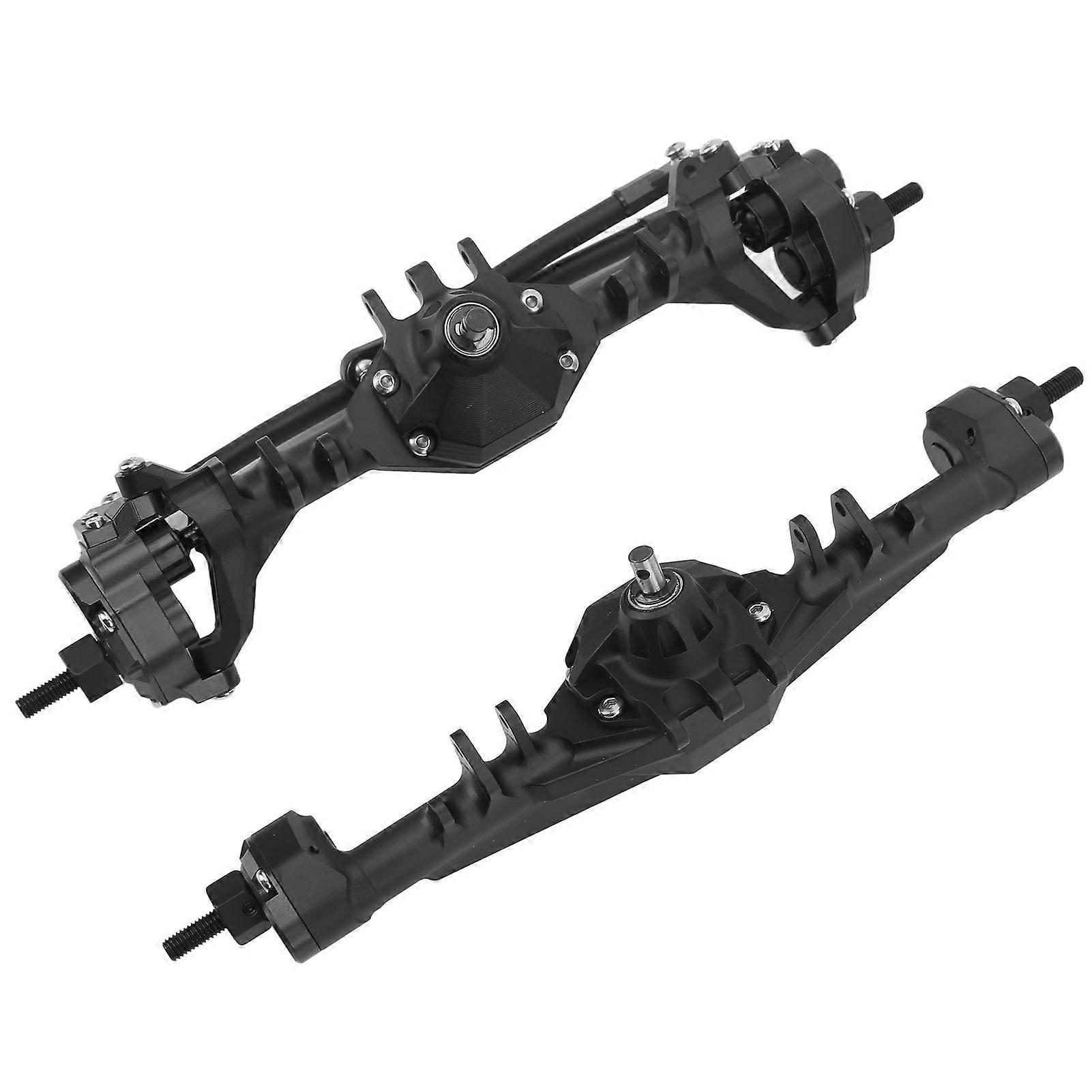 RC Front Rear Axle CNC Aluminum Alloy RC Car Front Rear Axles Set for Axial Scx10II Rgt 86100 Redcat Gen8 Black